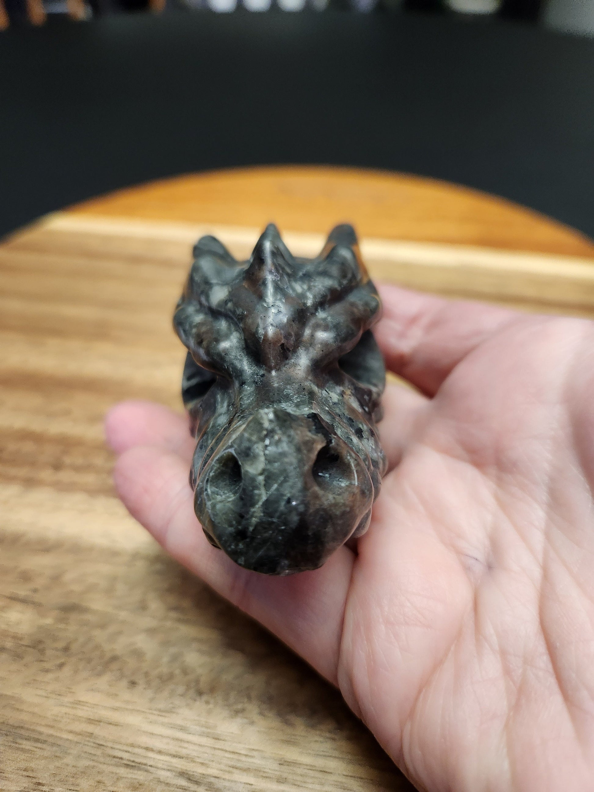 Beautiful AAA Yooperlite UV Reactive Unique Dragon Head Rock Crystal, Emberlite, DnD