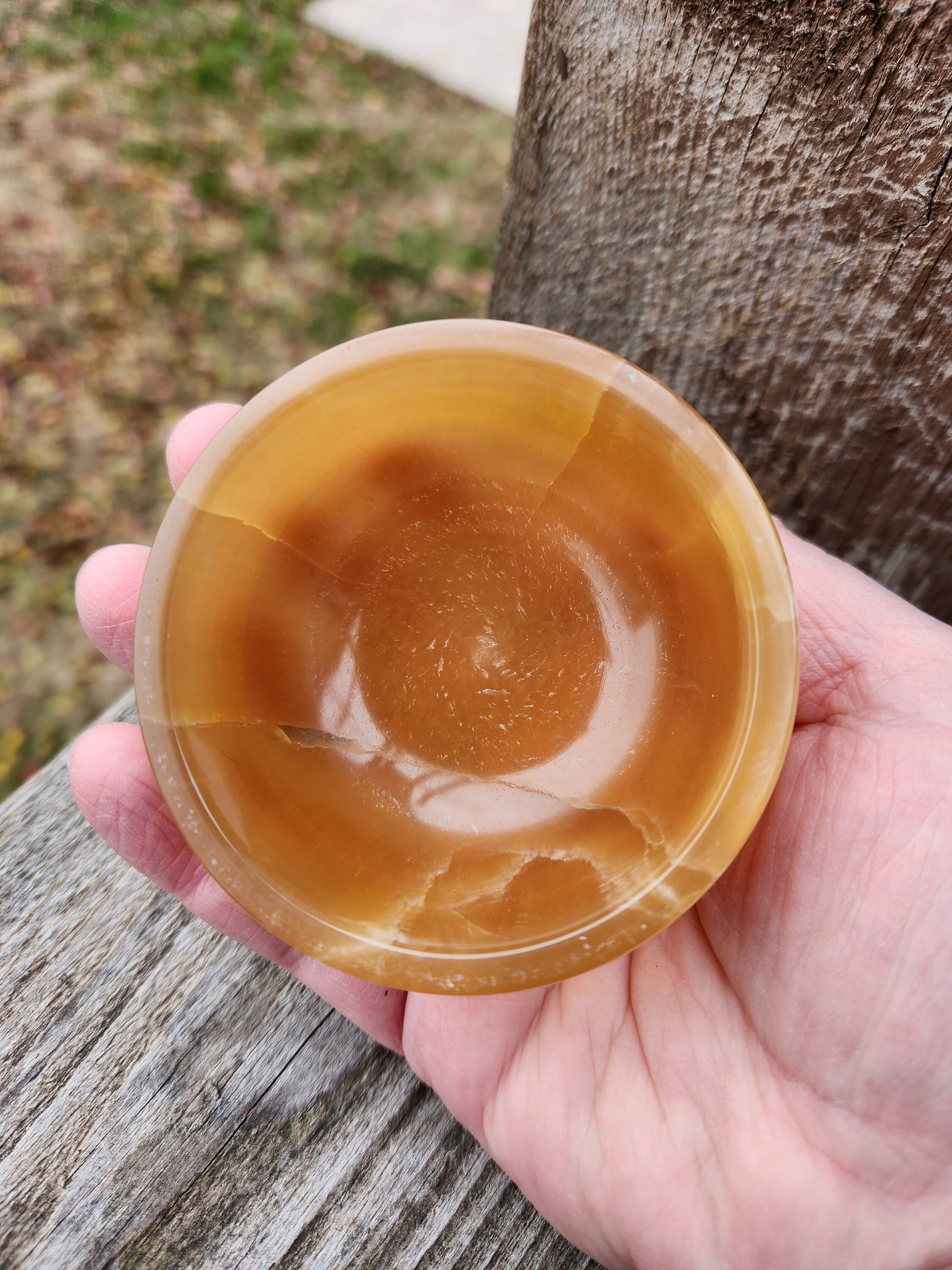 Gorgeous AAA Honey Calcite Small Crystal Bowl