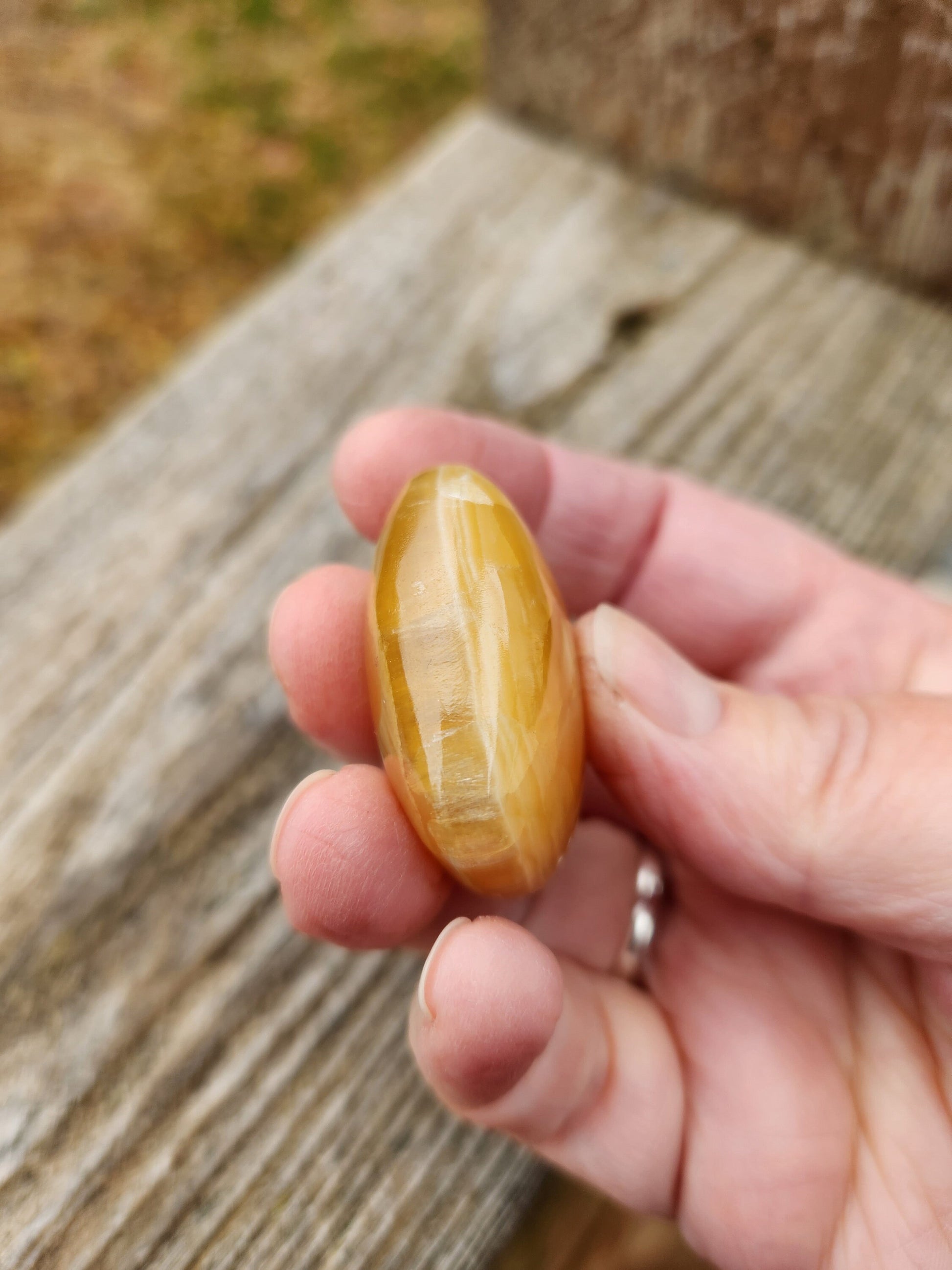 Gorgeous AAA Honey Calcite Small Crystal Heart, Brazilian