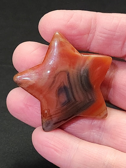Carnelian Crystal Star: Polished Pocket Stone, 1.71"