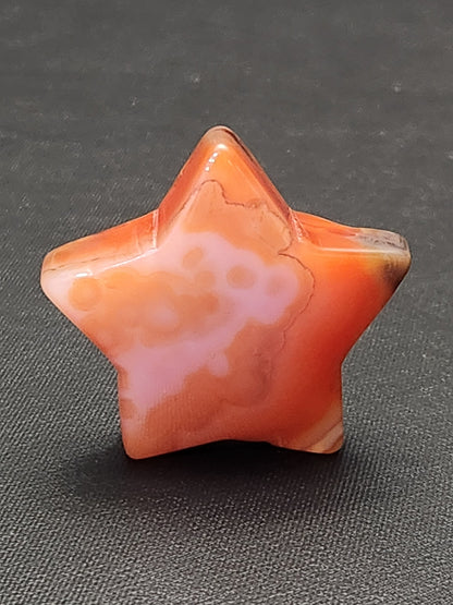 Carnelian Crystal Star: Polished Pocket Stone, 1.71"