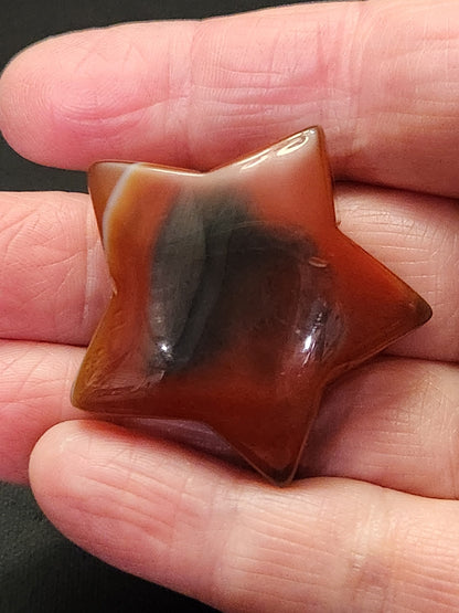 Polished Carnelian Crystal Star: Small Pocket Stone