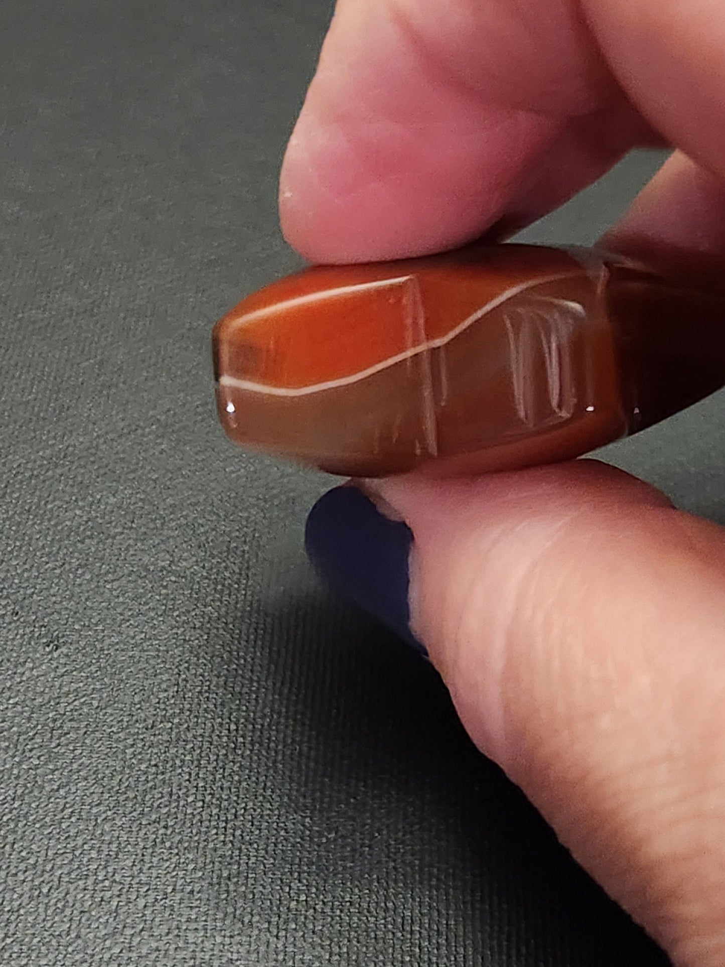 Polished Carnelian Crystal Star: Small Pocket Stone