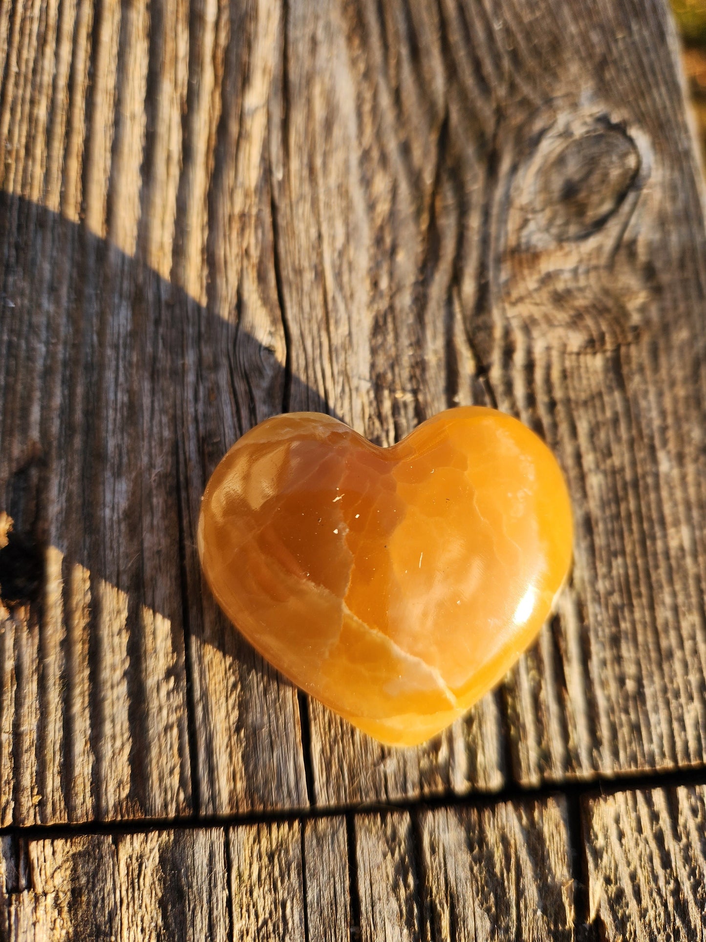 Gorgeous AAA Honey Calcite Small Crystal Heart