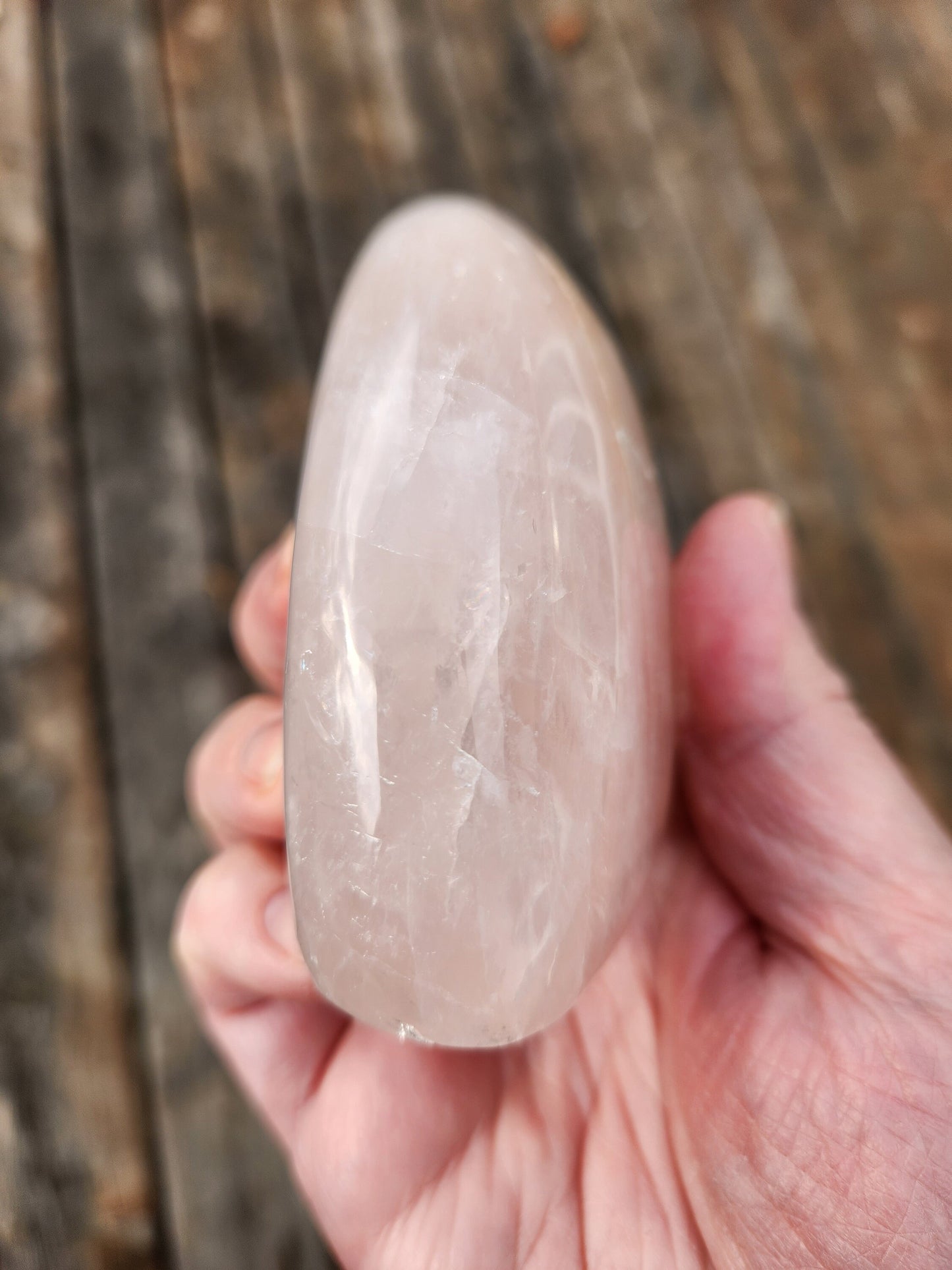 Beautiful AAA Rose Quartz Crystal Freeform Rainbows