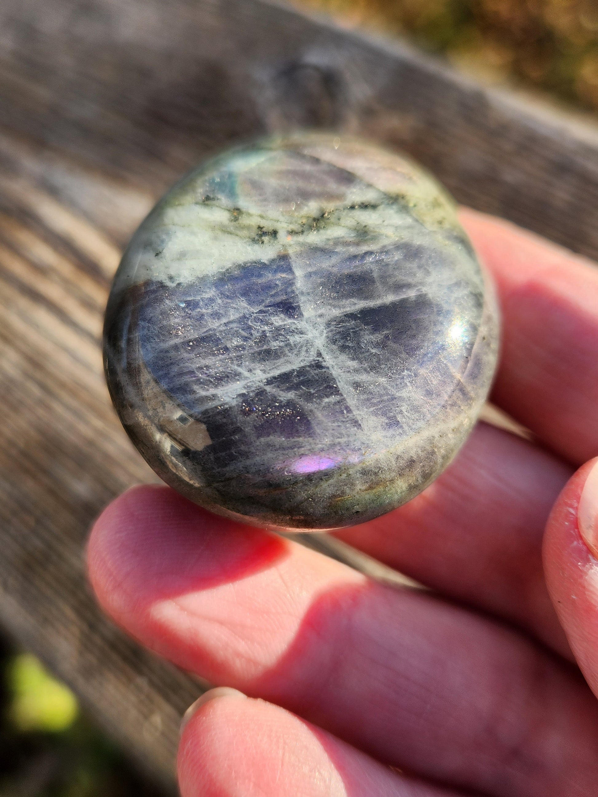 Gorgeous High Quality and High Polished AAA Labradorite Crystal Large Tumble with purple and blue flash