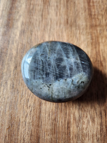 AAA Labradorite Crystal Tumble: Purple & Blue Flash, Palm Stone