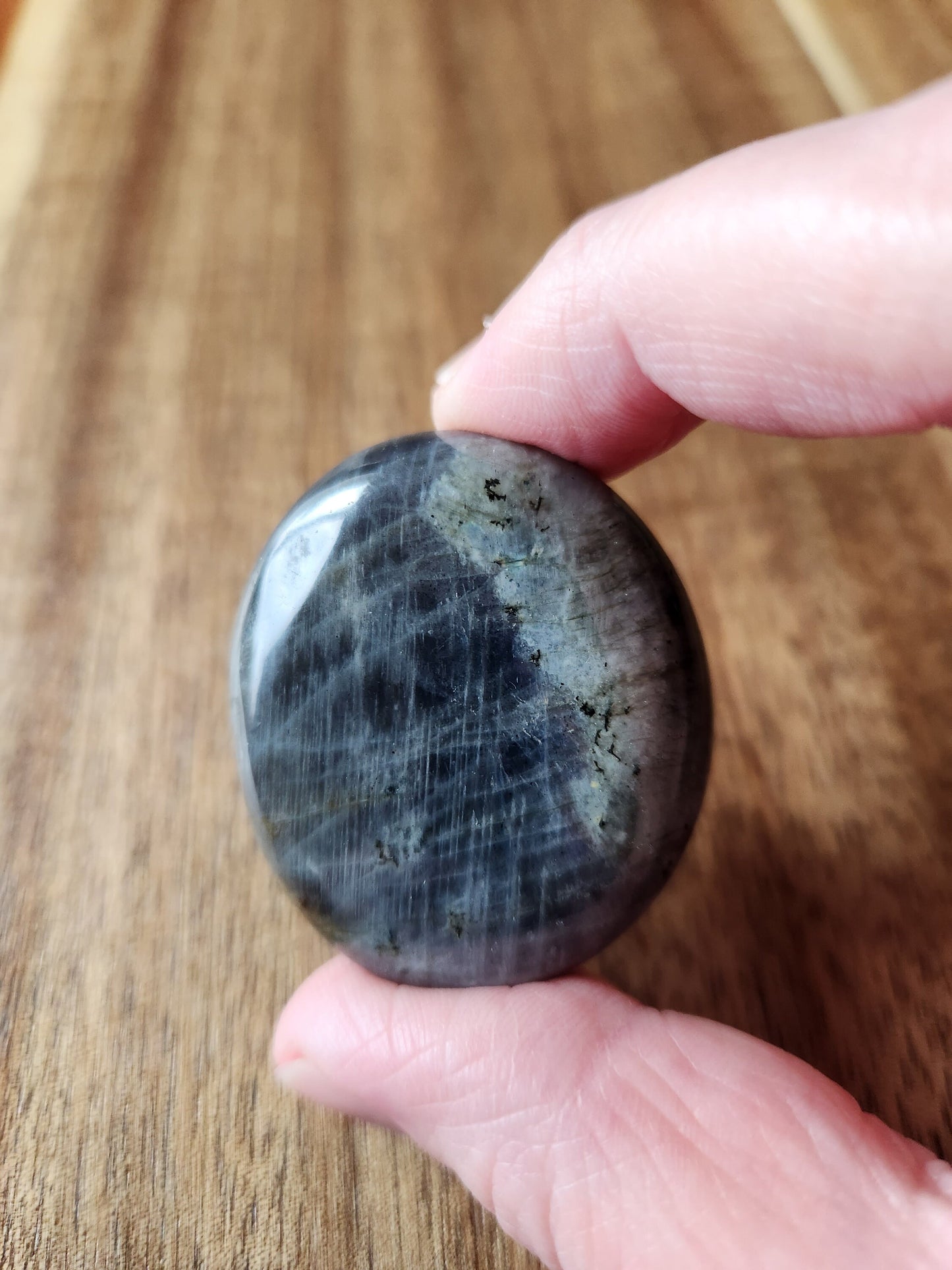 AAA Labradorite Crystal Tumble: Purple & Blue Flash, Palm Stone