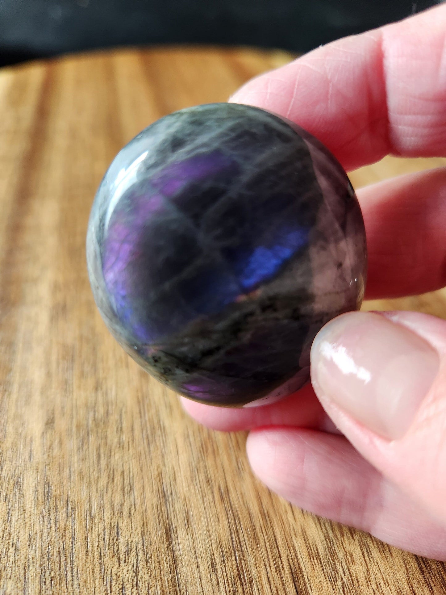 AAA Labradorite Crystal Tumble: High Polished Purple Blue Flash