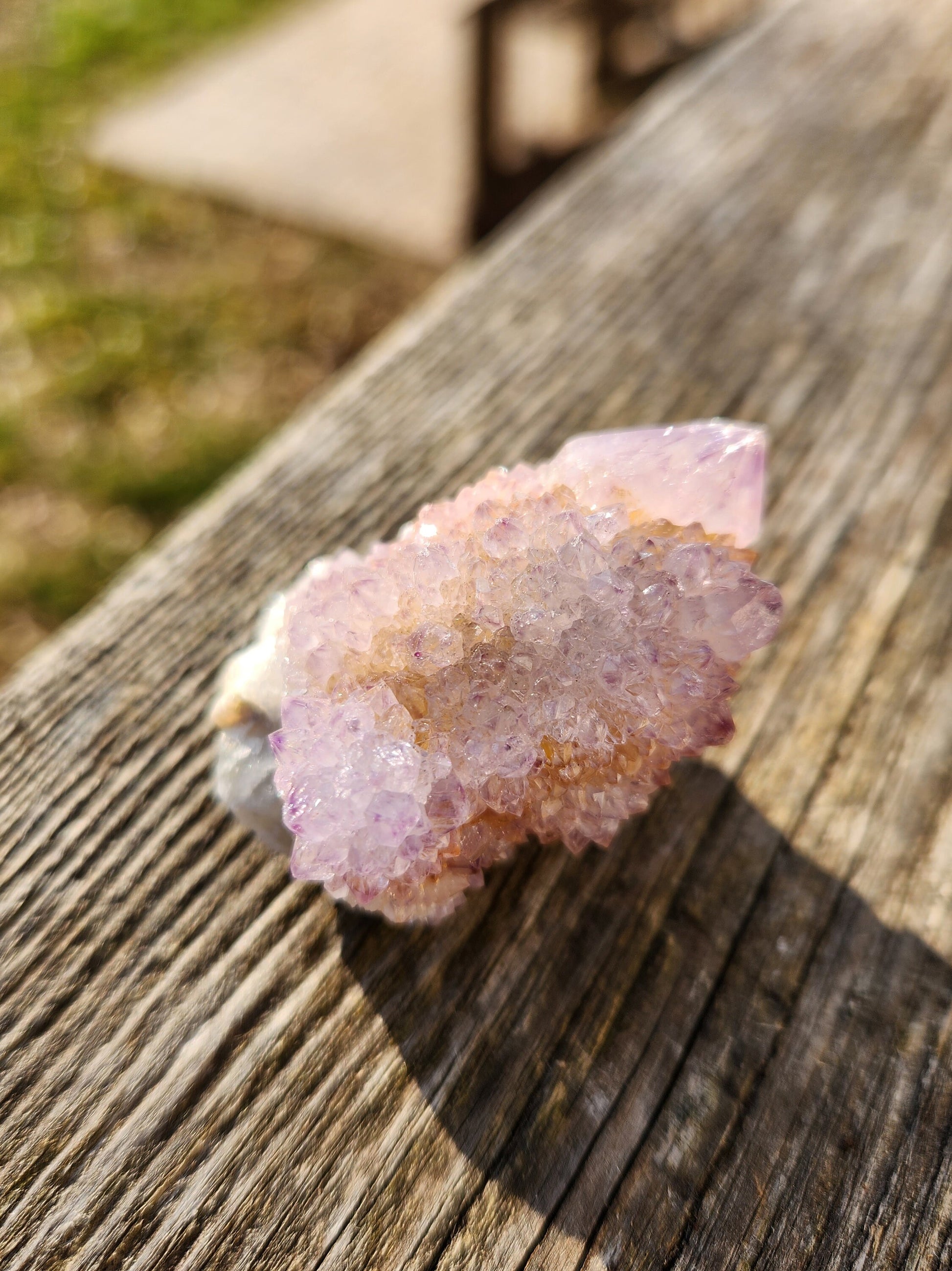 Beautiful AAA Large Spirit Quartz Raw Crystal with Multiple Points, Ametrine, South African Cactus Quartz