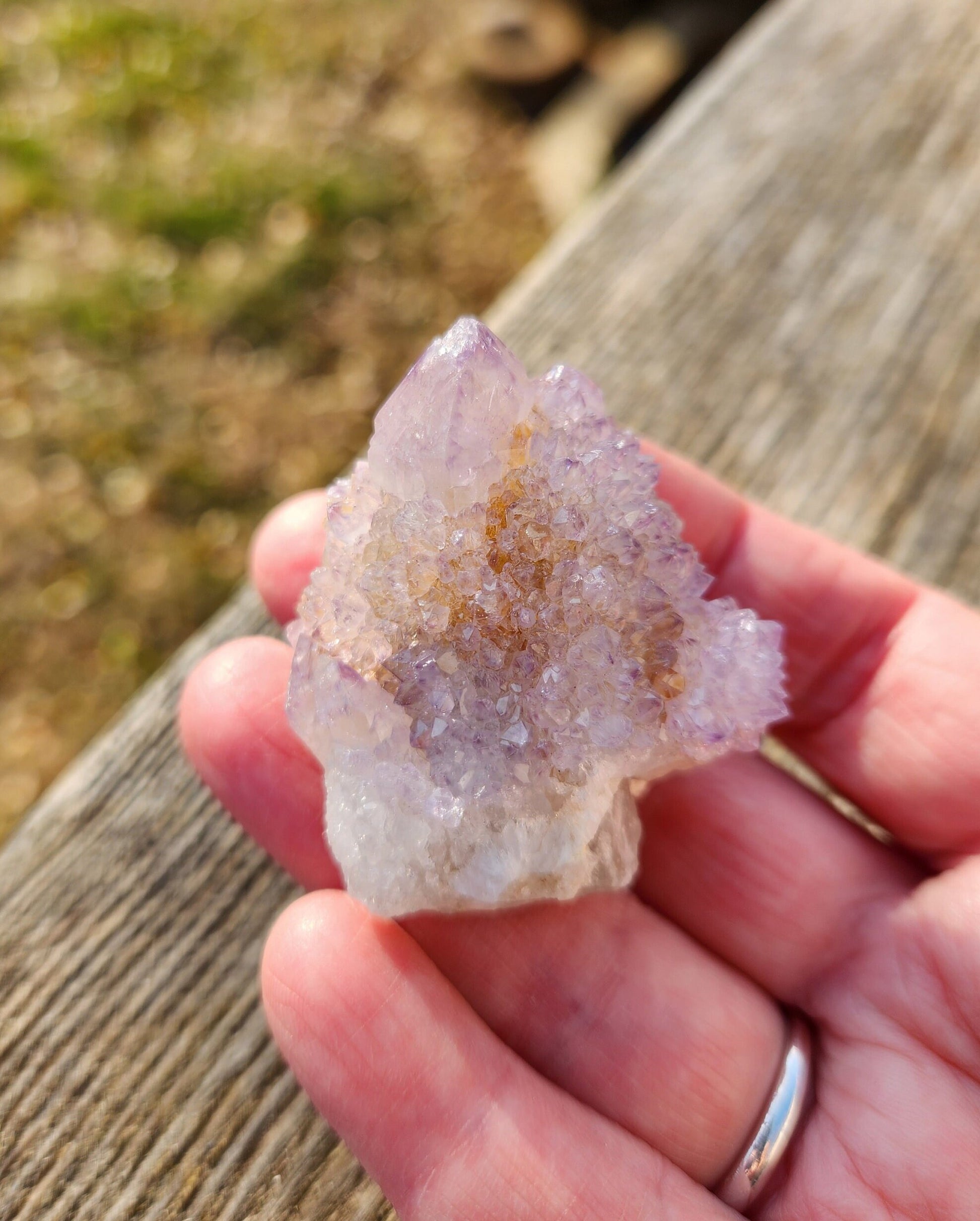 Beautiful AAA Large Spirit Quartz Raw Crystal with Multiple Points, Ametrine, South African Cactus Quartz