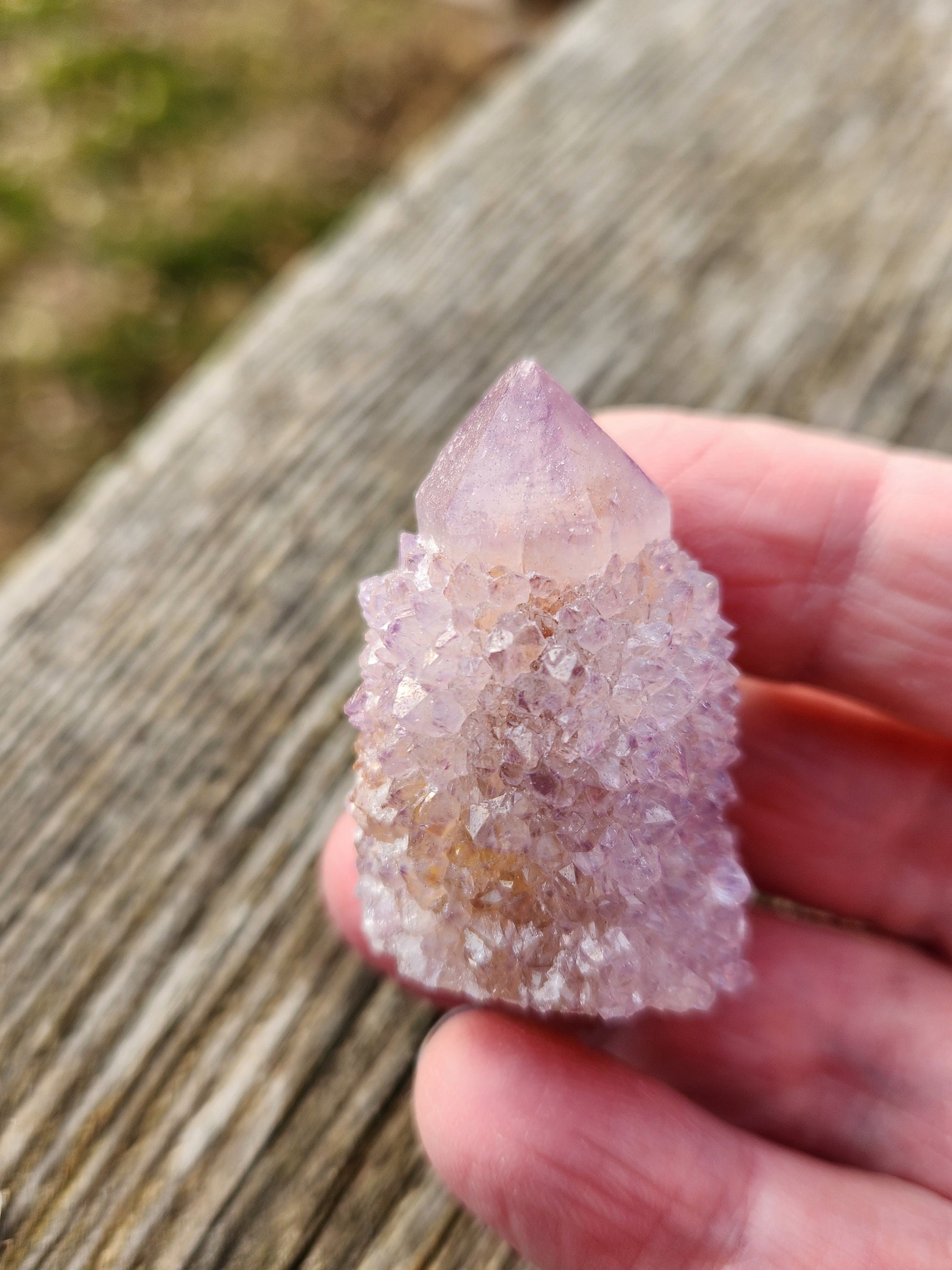 Beautiful AAA Large Lavender Spirit Quartz Raw Crystal Point, Ametrine, South African Cactus Quartz