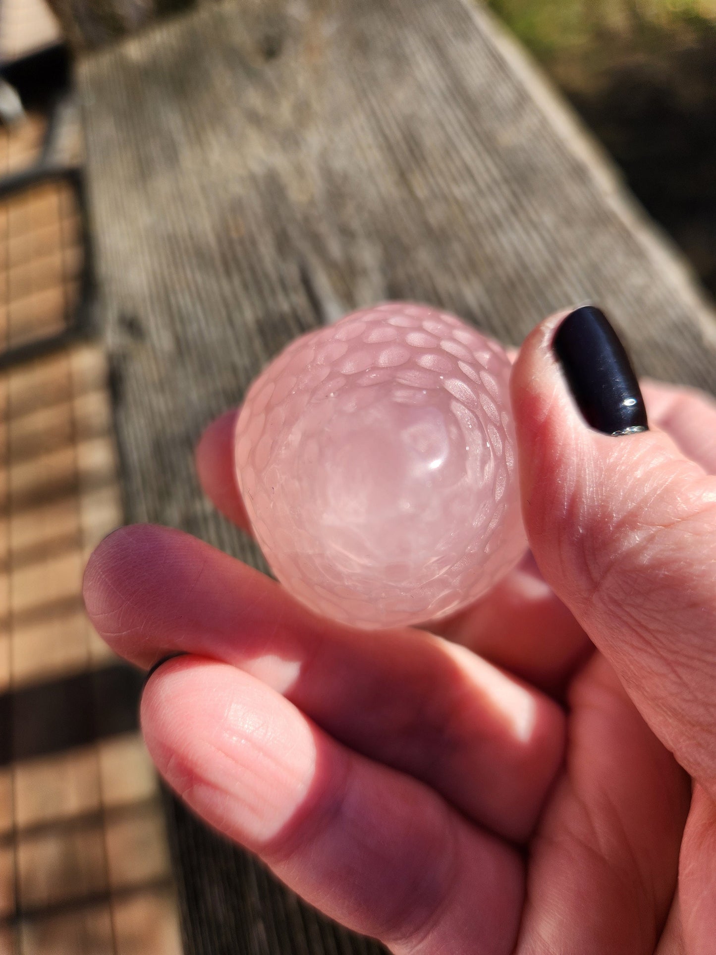 Beautiful AAA Pink Rose Quartz Crystal Carved Strawberry