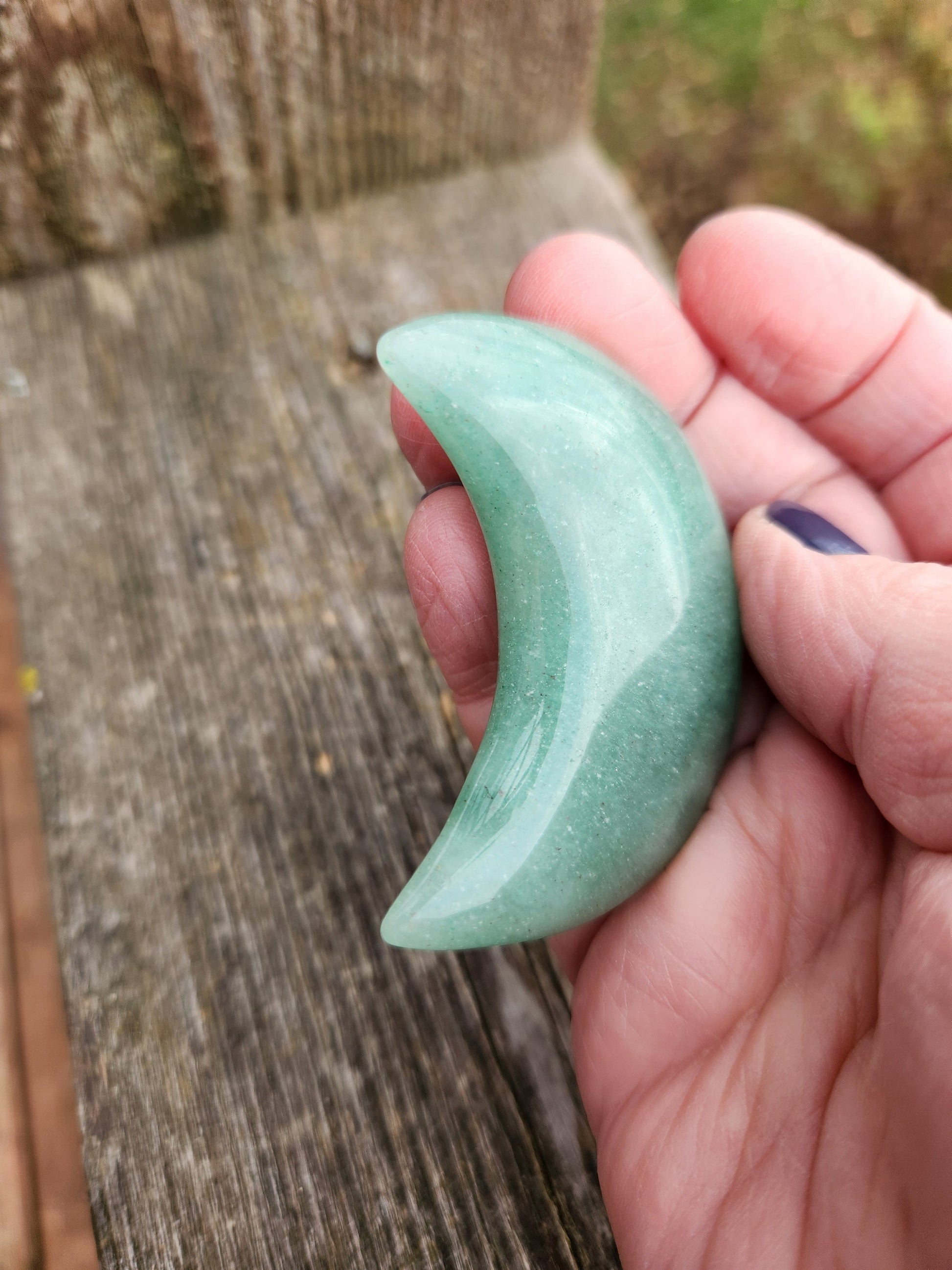 Beautiful AAA Buttery Smooth High Quality Green Aventurine Crystal Moon