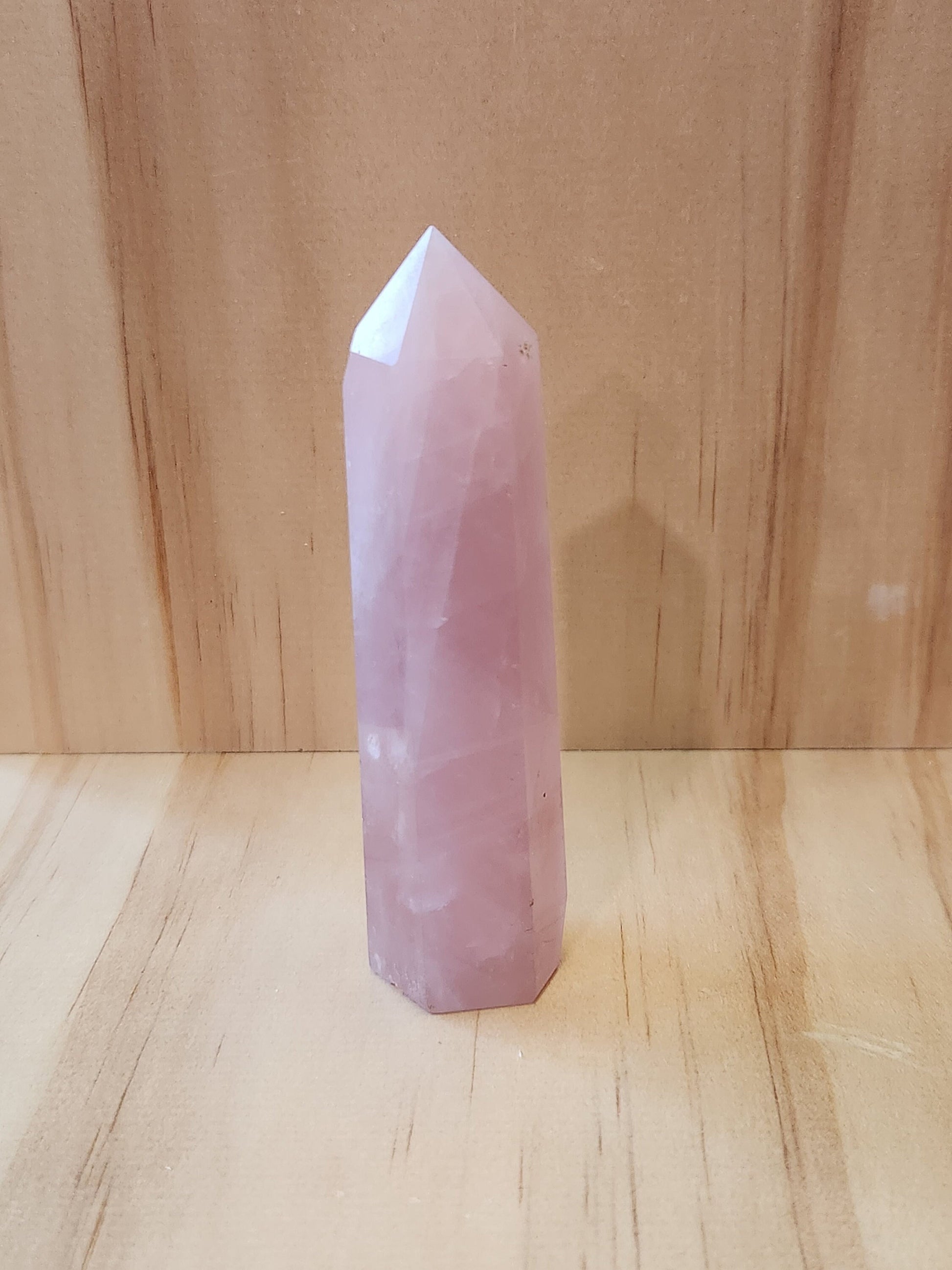 Beautiful AAA Pink Rose Quartz Crystal Tower, Generator