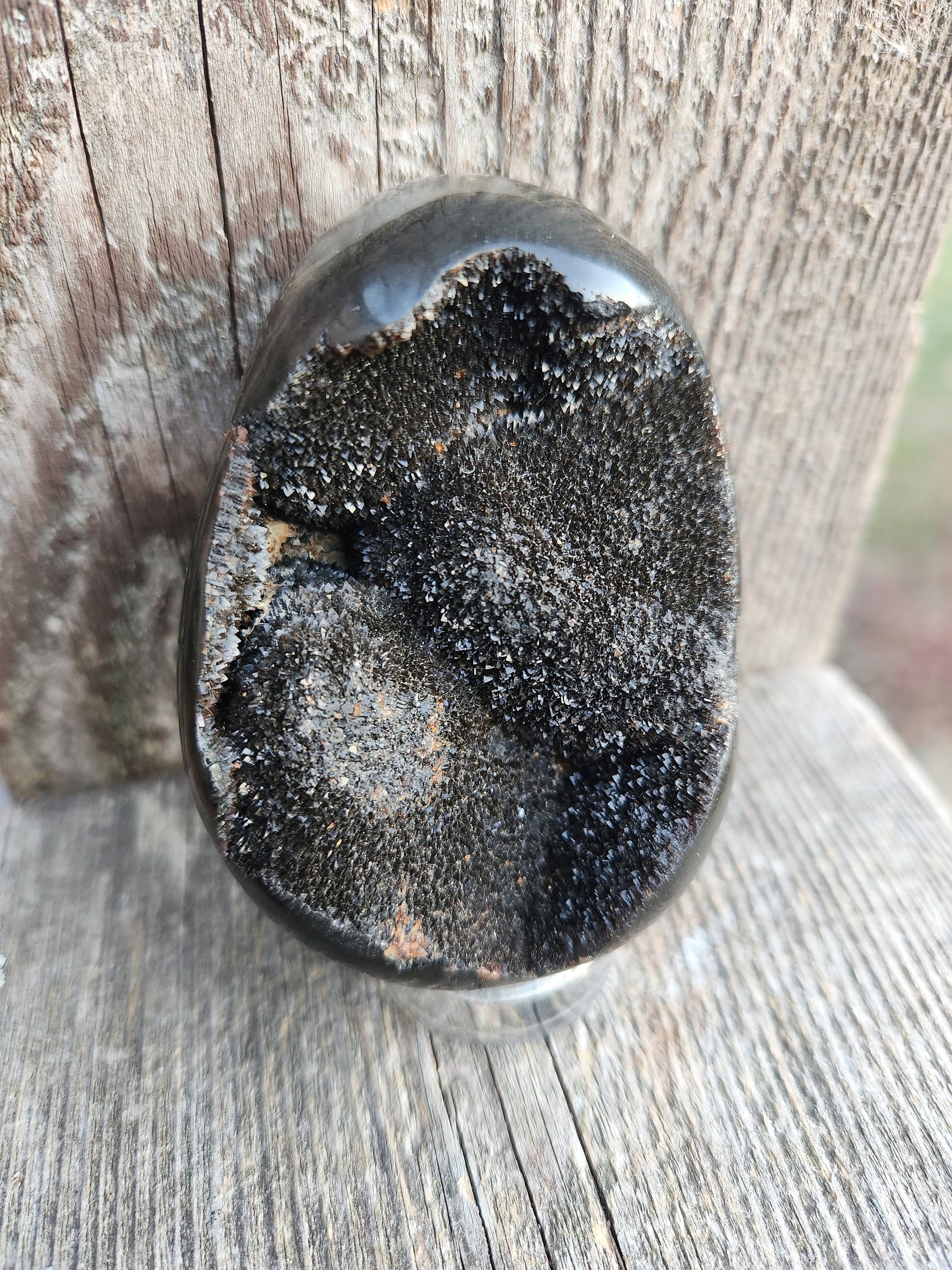 Beautiful AAA High Quality Septarian Dragon Rock Egg Crystal with stand