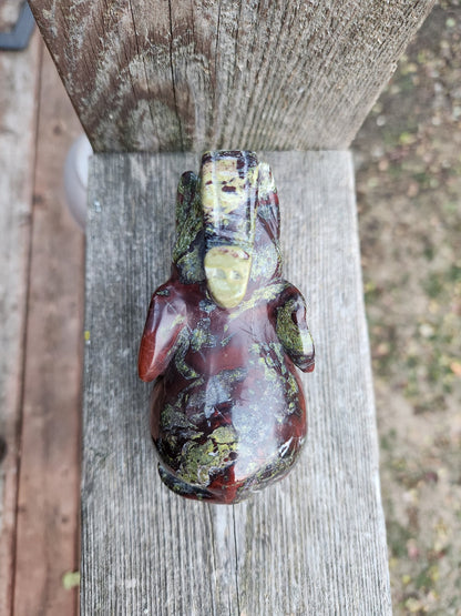 High Polished Dragon Blood Jasper Carved Elephant Crystal Stone
