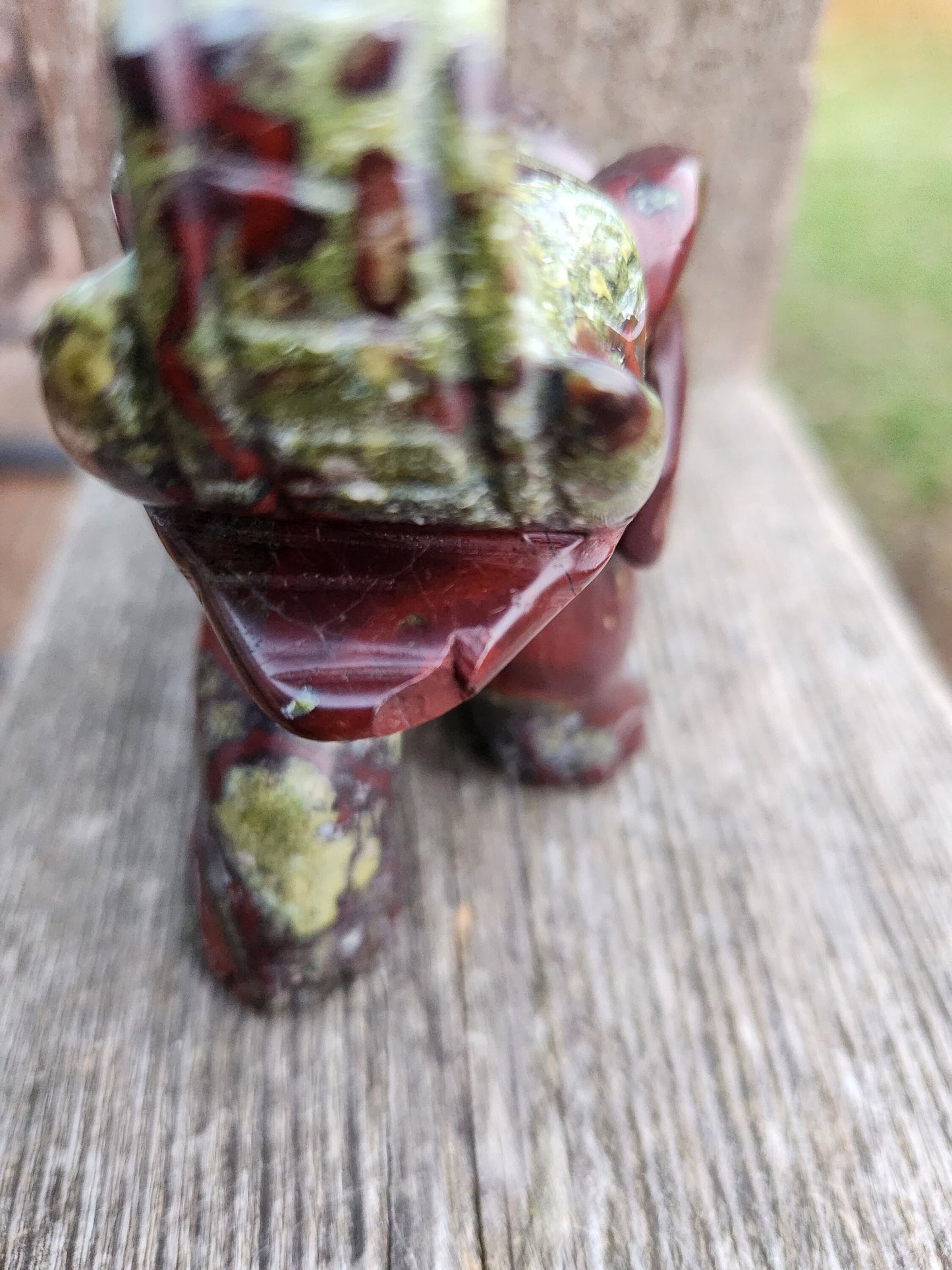 High Polished Dragon Blood Jasper Carved Elephant Crystal Stone