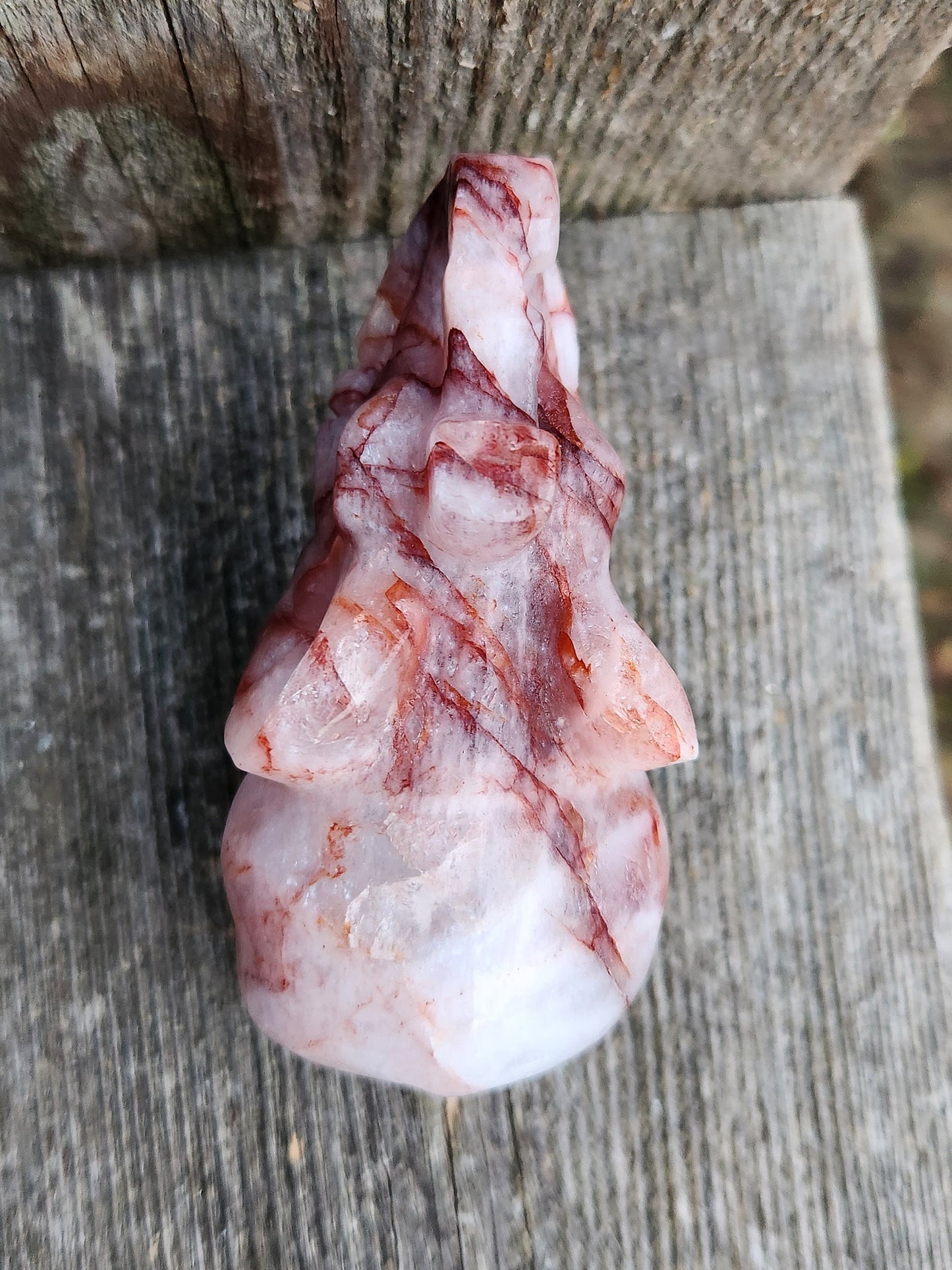 Beautiful Fire Quartz Carved Elephant Crystal Stone Medium