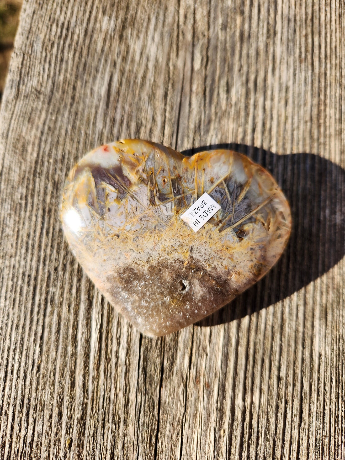 Gorgeous Druzy High Polished Bahia Jasper Crystal Heart