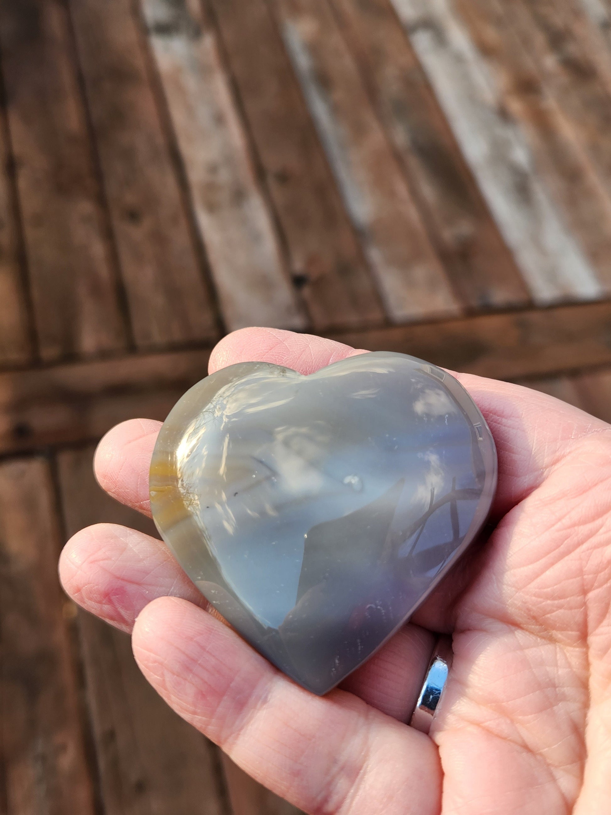 Beautiful Druzy Agate Crystal Rock Heart with banding