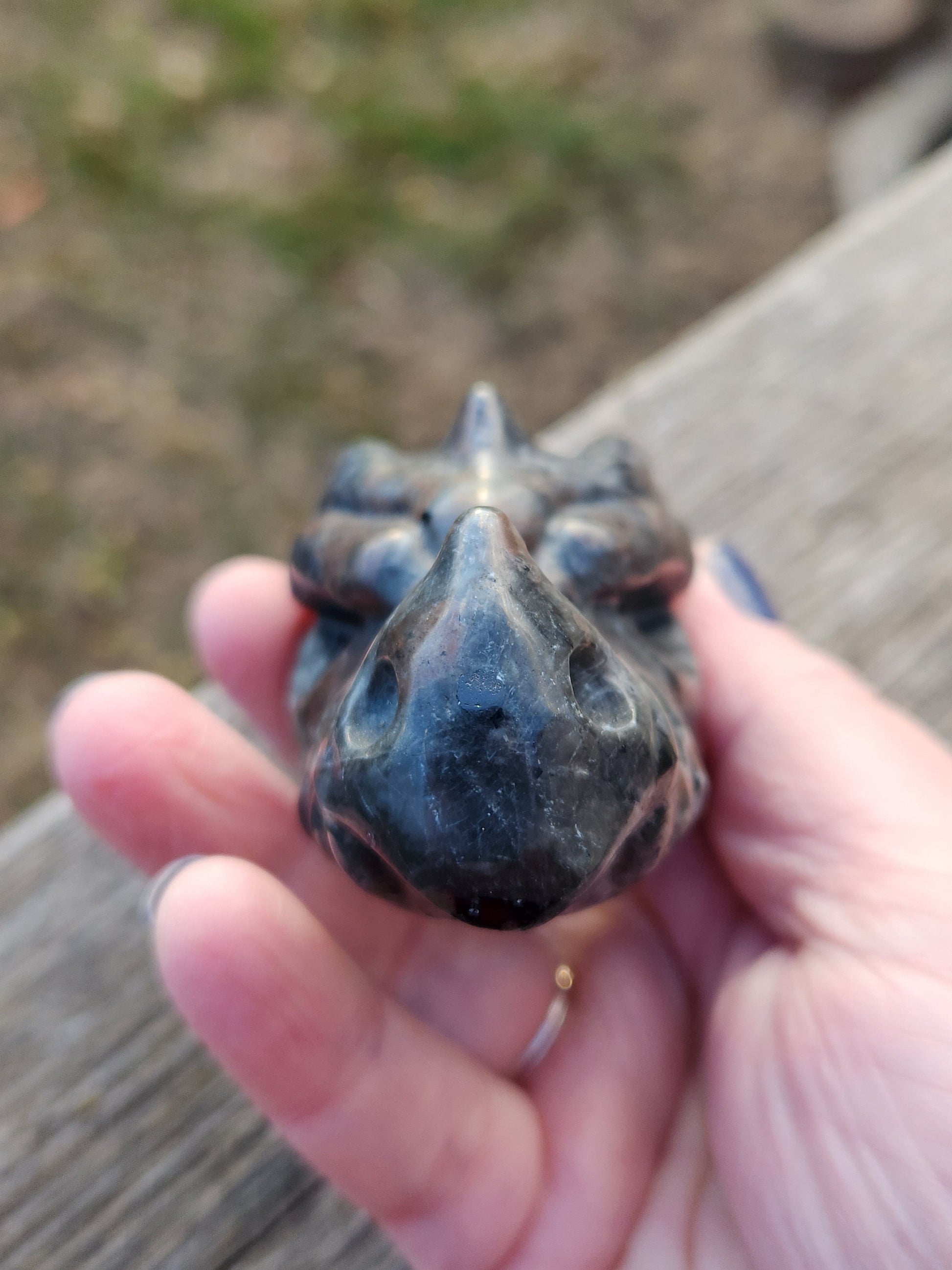 Beautiful AAA Yooperlite UV Reactive Unique Dragon Head Rock Crystal, Emberlite, DnD