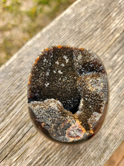 AAA Septarian Dragon Rock Egg Crystal with Stand - Morocco