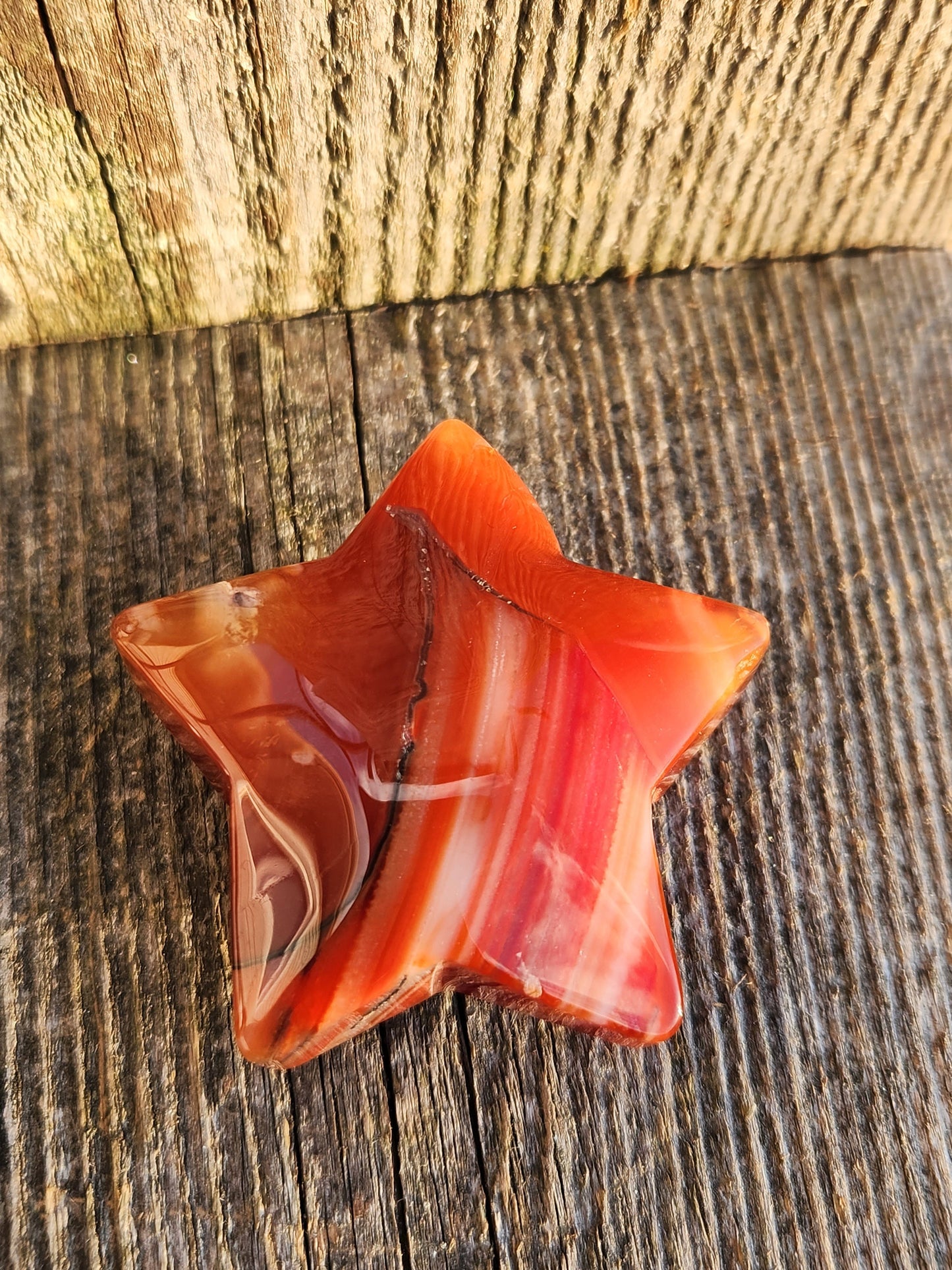 Beautiful 5 Point Carnelian Crystal Small Star with High Polish