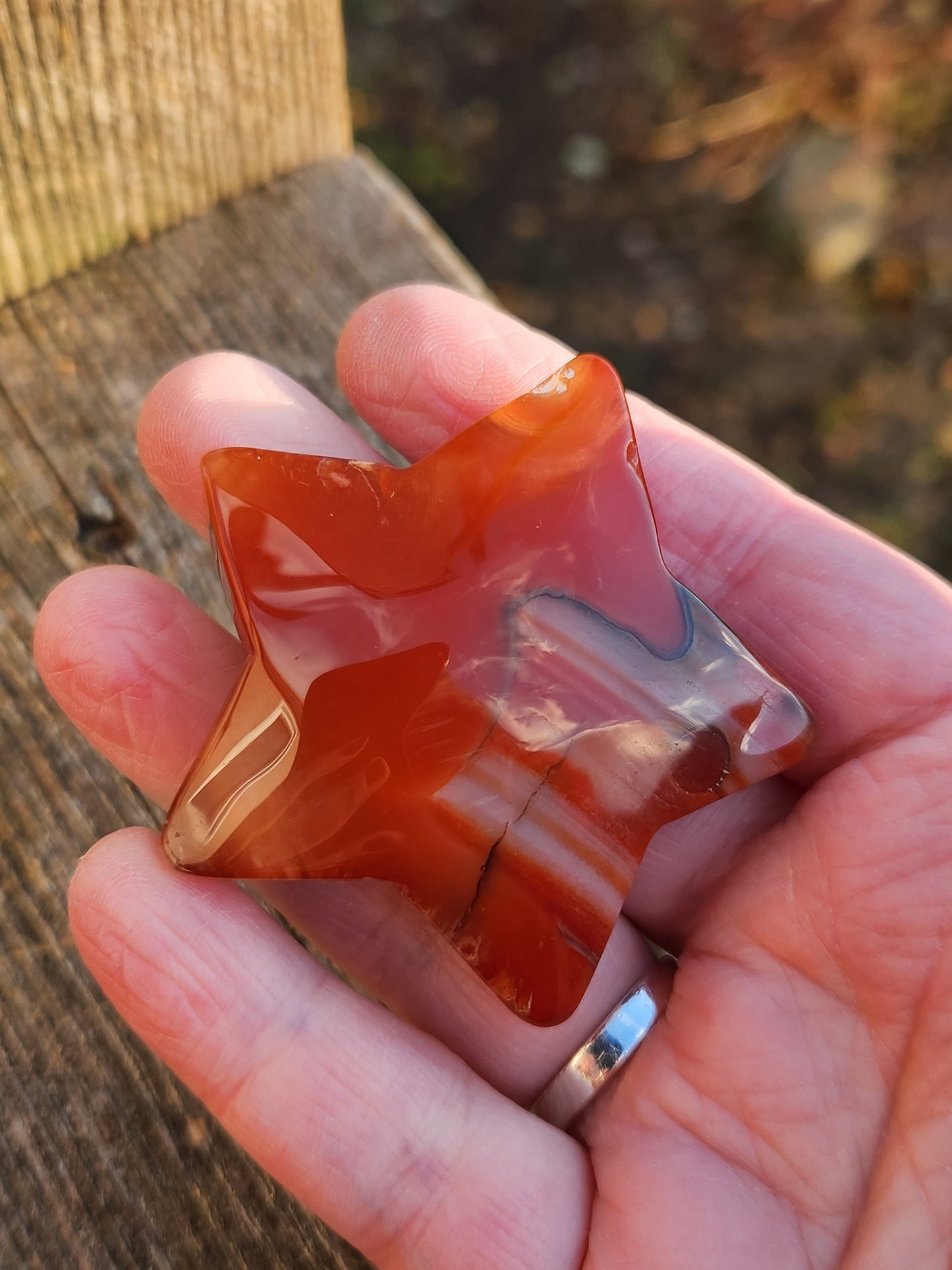 Beautiful 5 Point Carnelian Crystal Small Star with High Polish