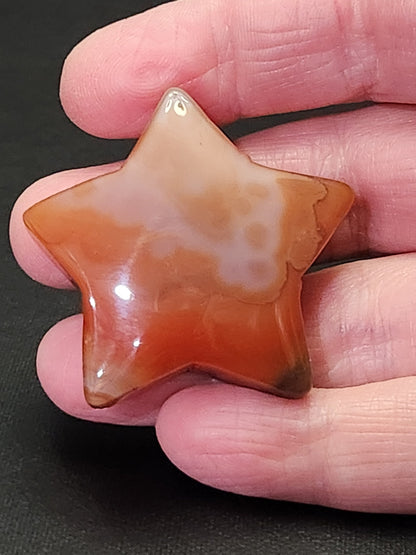 Carnelian Crystal Star: Polished Pocket Stone, 1.71"