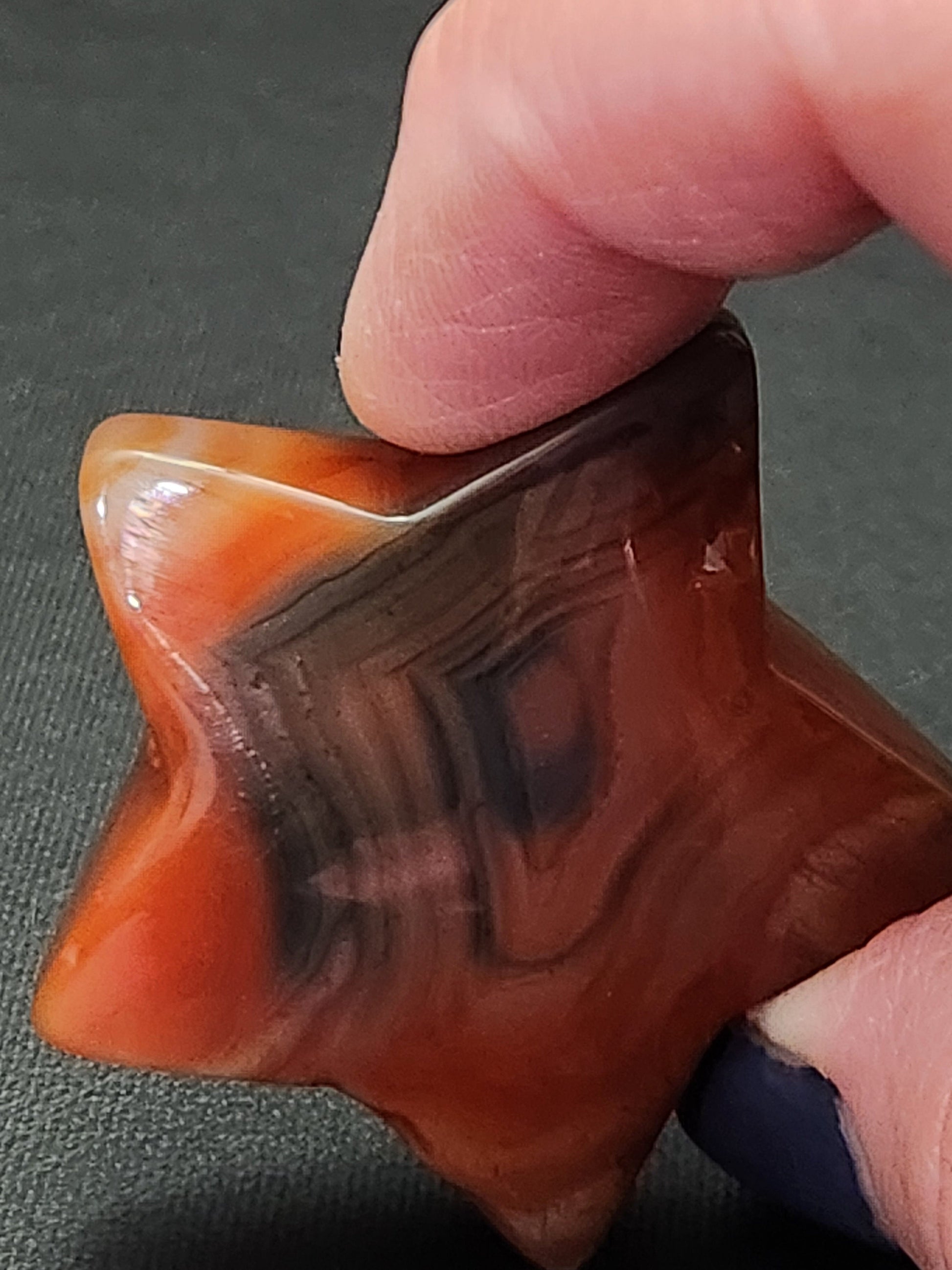 Carnelian Crystal Star: Polished Pocket Stone, 1.71"