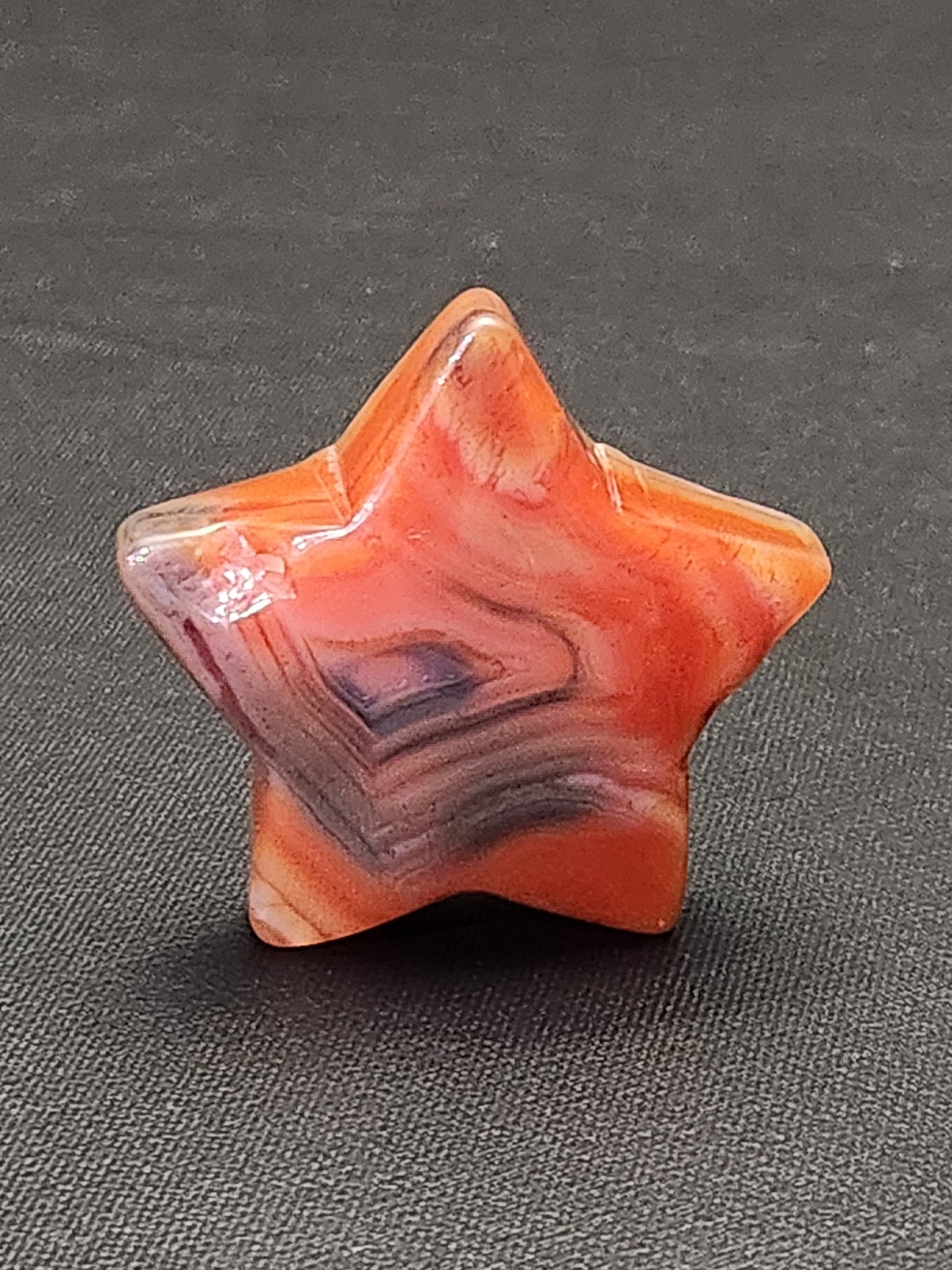 Carnelian Crystal Star: Polished Pocket Stone, 1.71"