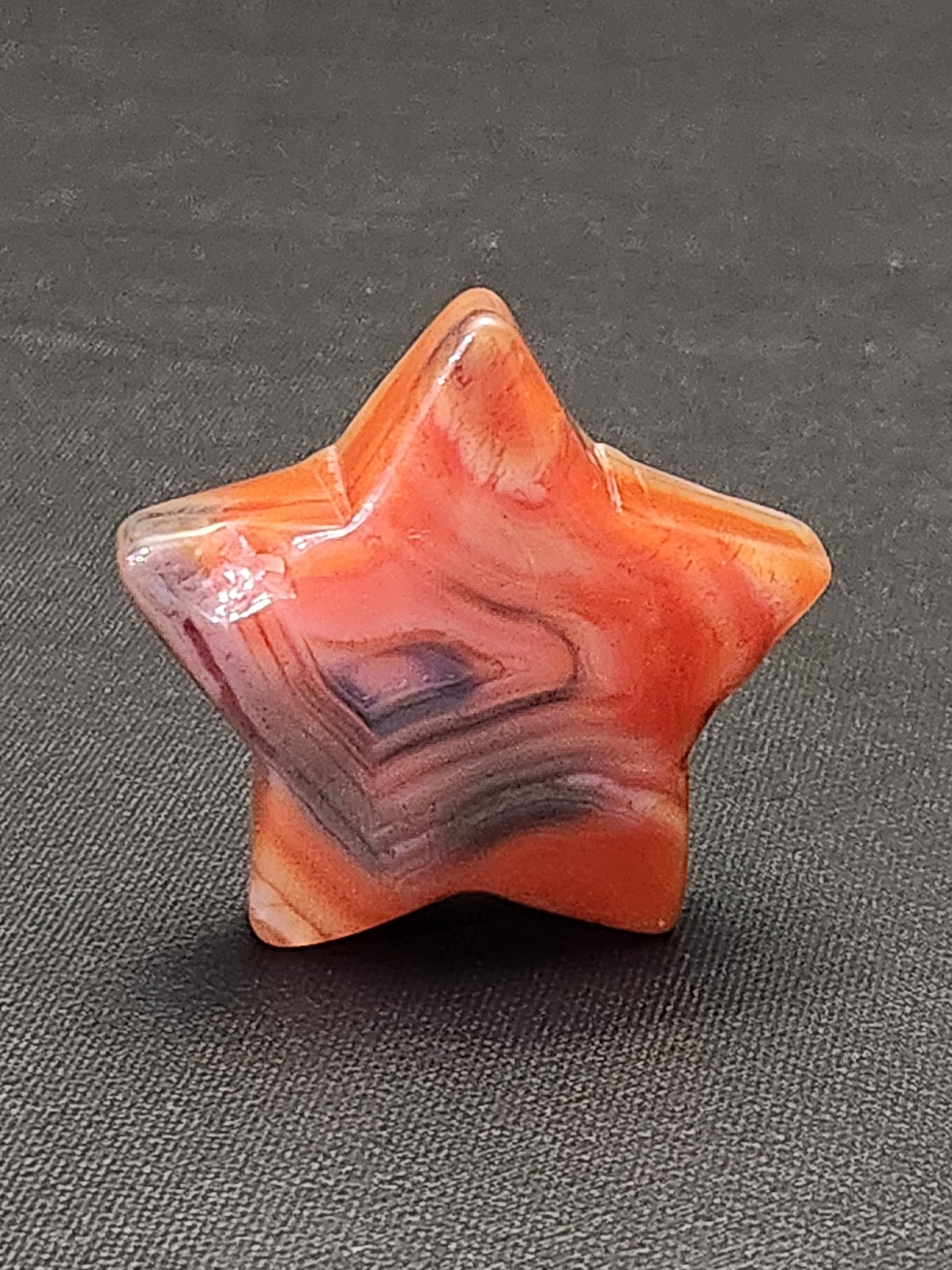 Carnelian Crystal Star: Polished Pocket Stone, 1.71"