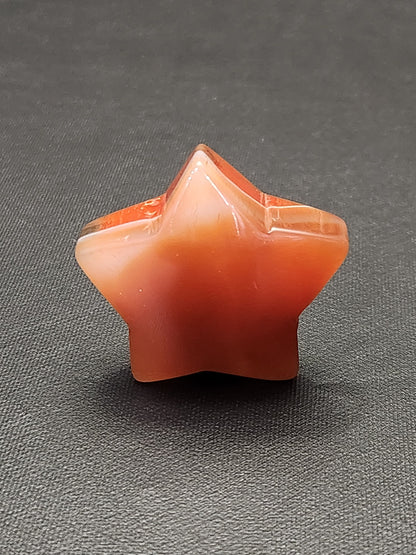 Polished Carnelian Crystal Star: Small Pocket Stone