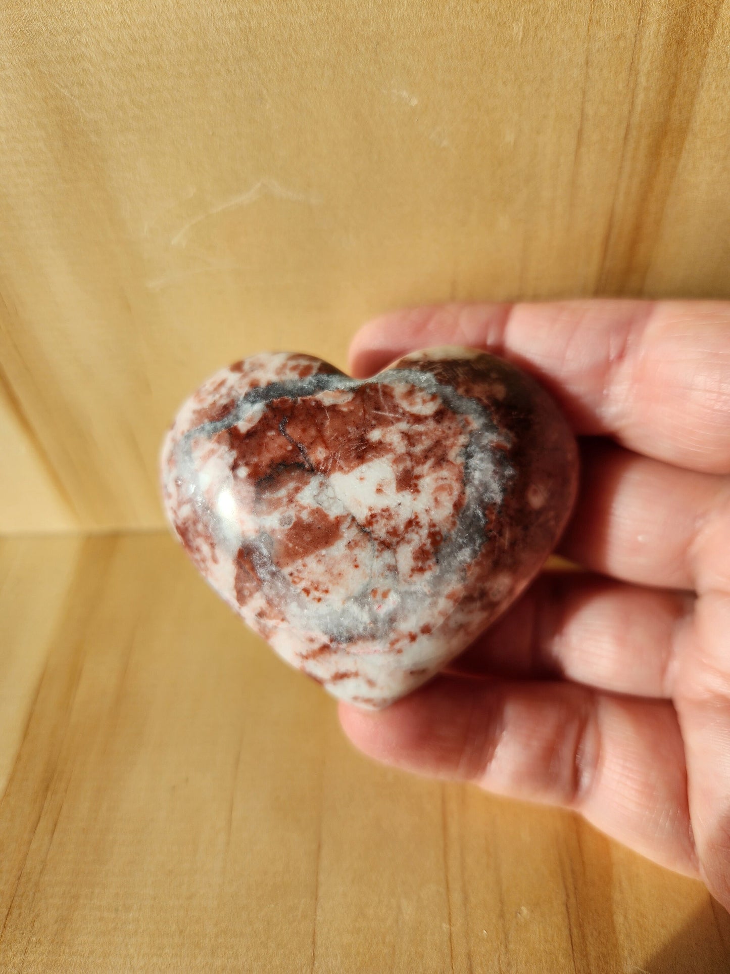 Gorgeous AAA Buttery High Polished Strawberry Onyx Crystal Heart with Druzy