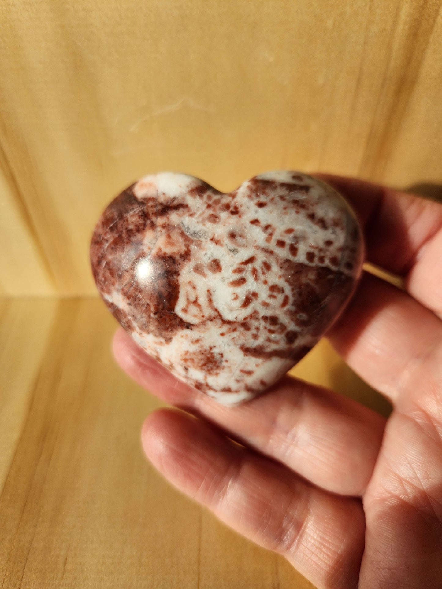 Gorgeous AAA Buttery High Polished Strawberry Onyx Crystal Heart with Druzy