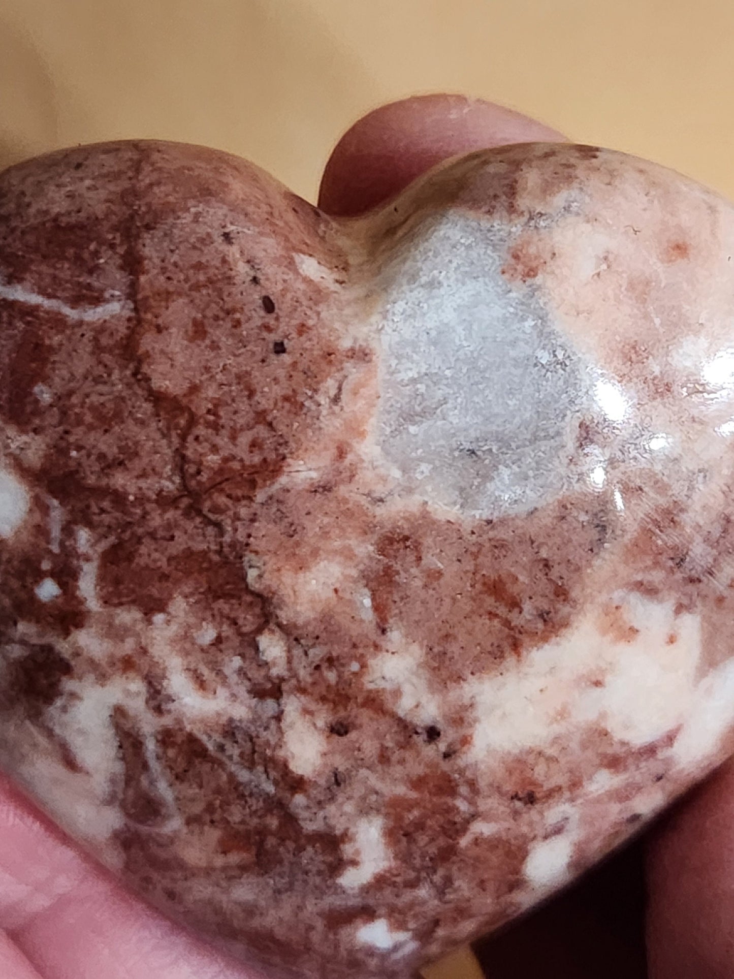 Gorgeous AAA Buttery High Polished Strawberry Onyx Crystal Heart with Druzy