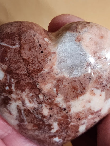 Strawberry Onyx Crystal Heart with Druzy - High Polish AAA Grade