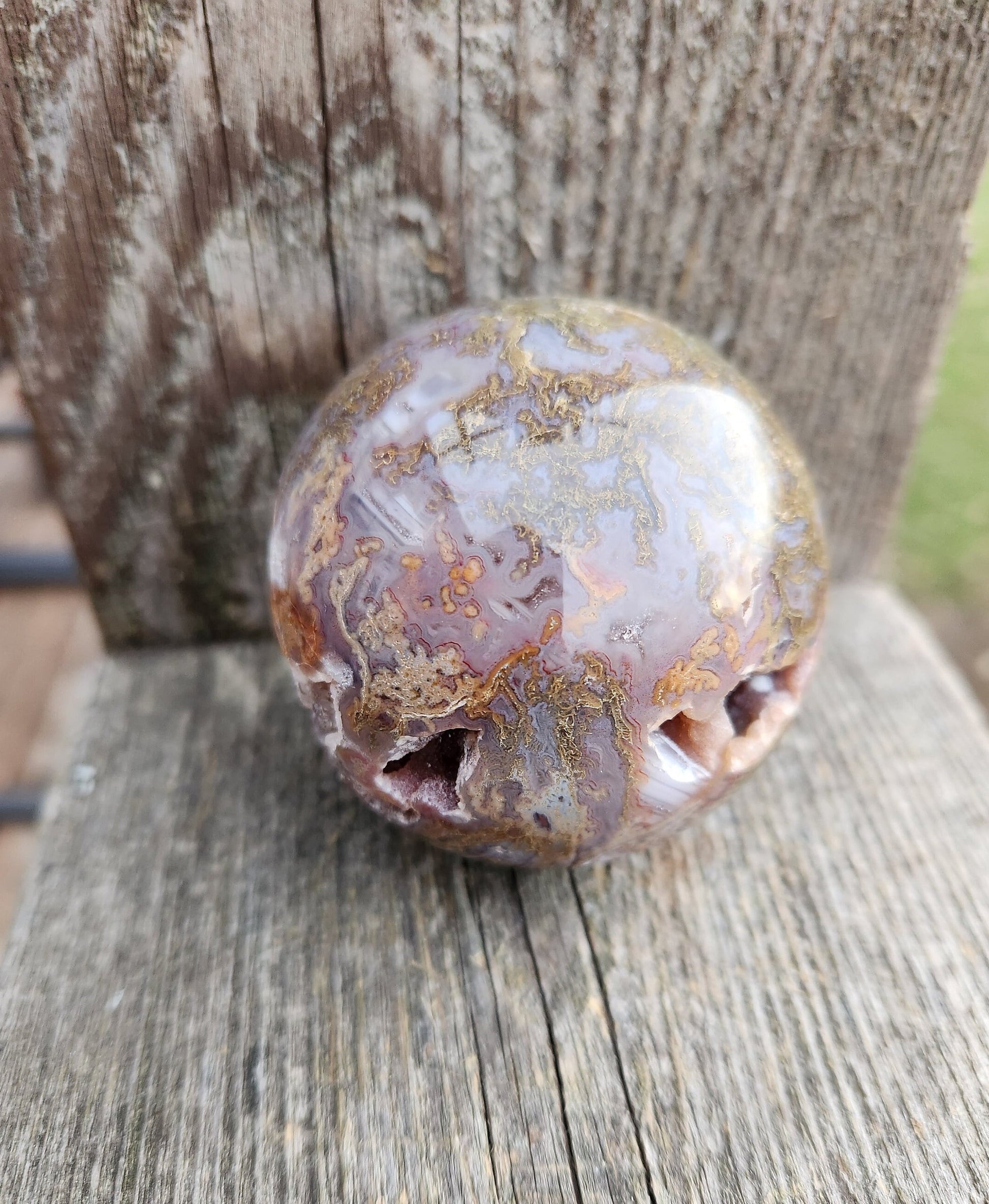 Gorgeous AAA Juicy Druzy Moss Agate Crystal Stone Sphere with caves