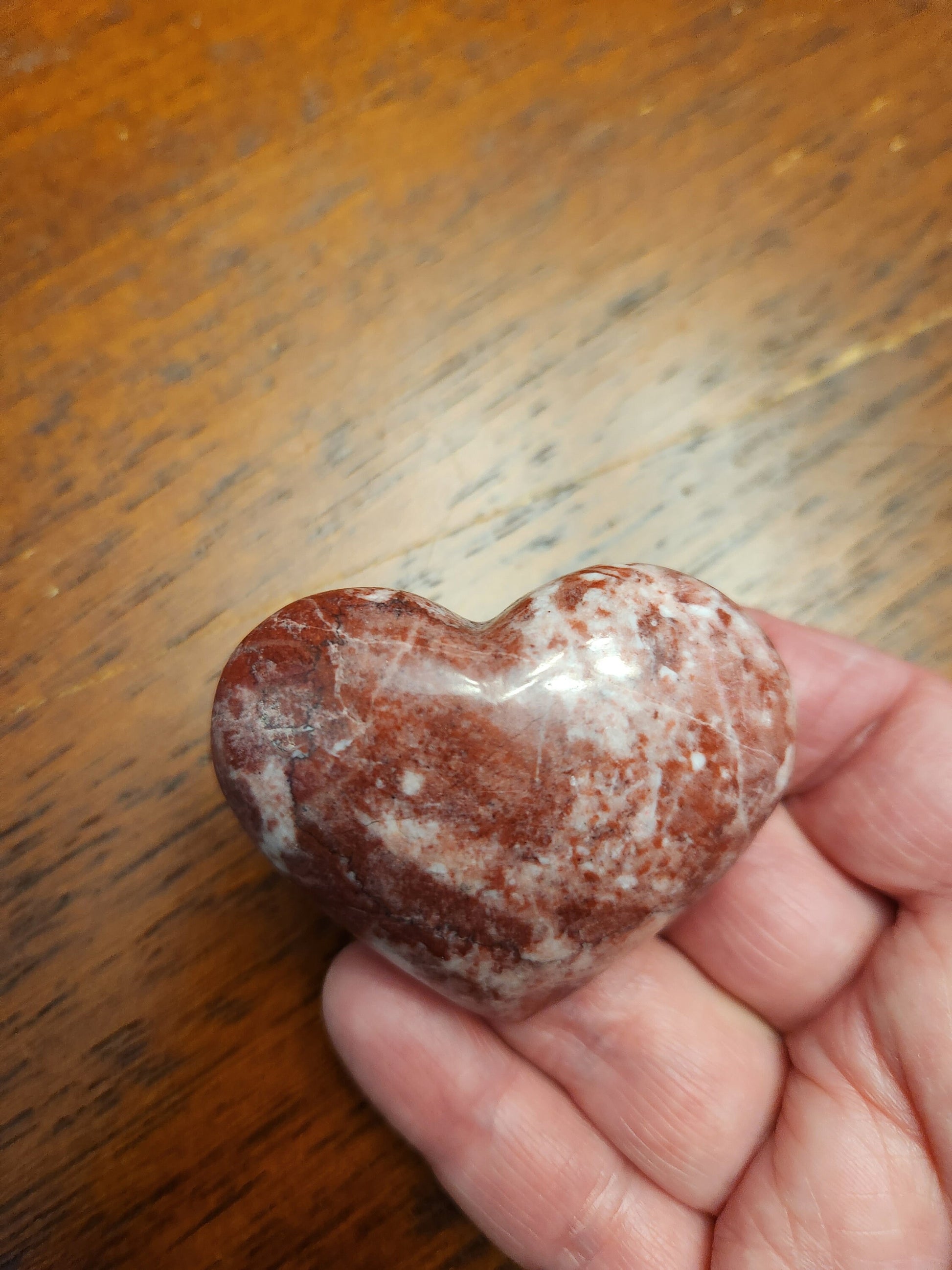 Gorgeous AAA Buttery High Polished Strawberry Onyx Crystal Heart