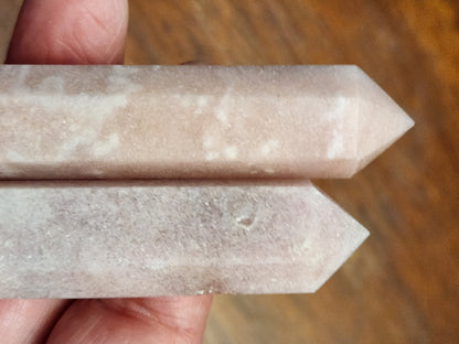 Pink Amethyst Crystal Wand Set of 2: AAA Grade, 6-Point Generators, Energy work