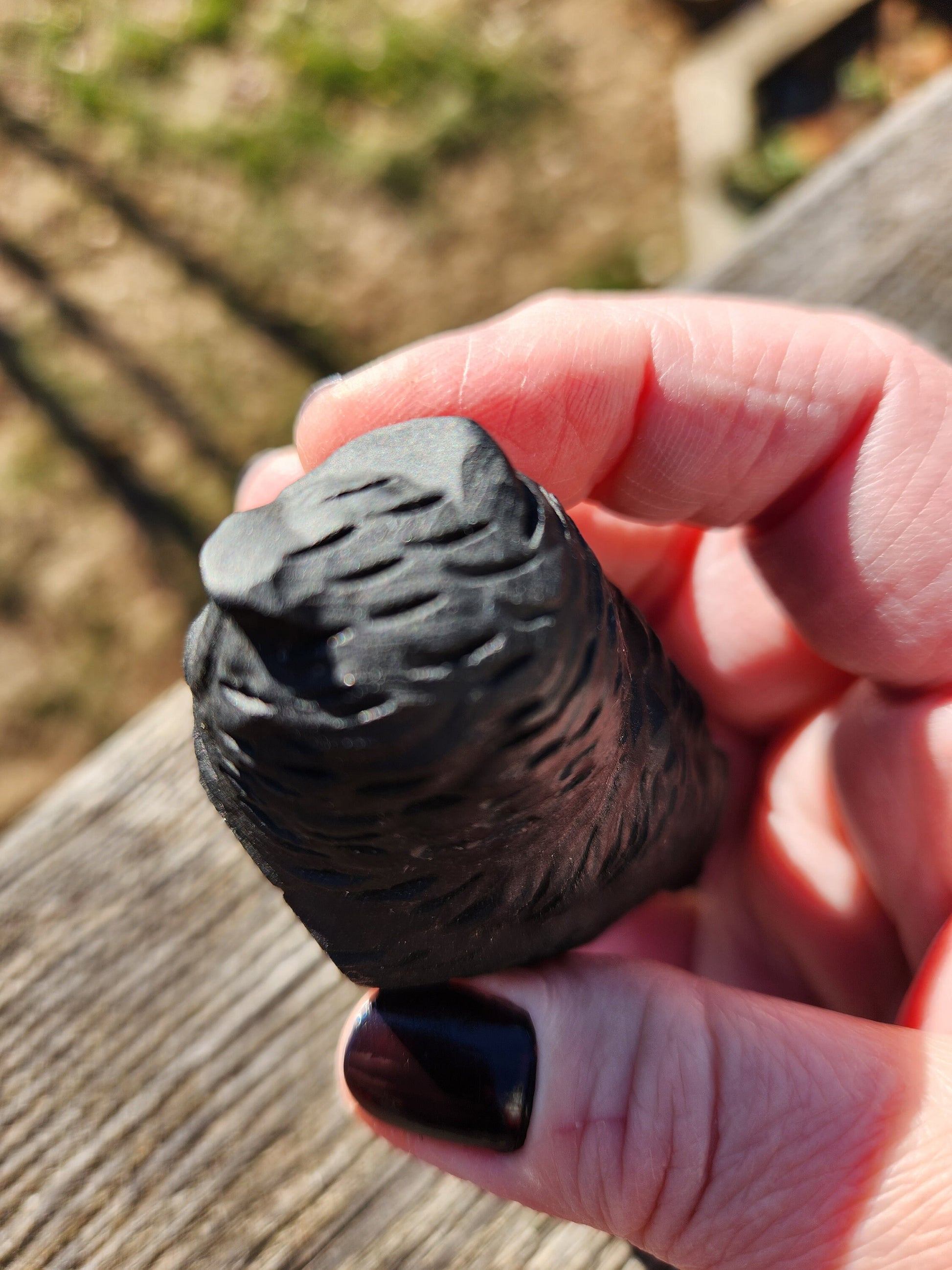 Beautiful Black Obsidian Carved Crystal Owl Natural Stone