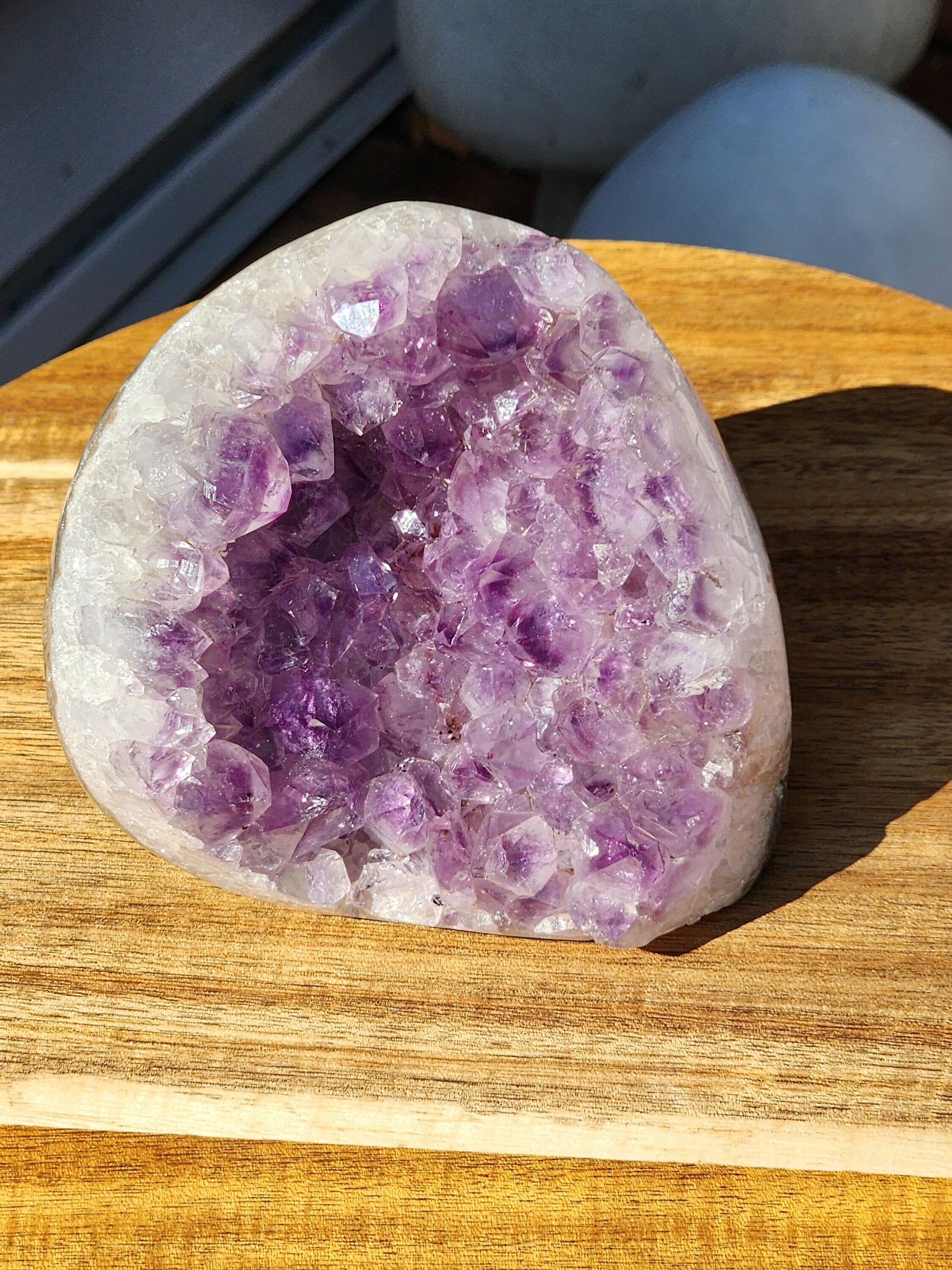 Beautiful Purple Amethyst Crystal Free Form with Polished Edges