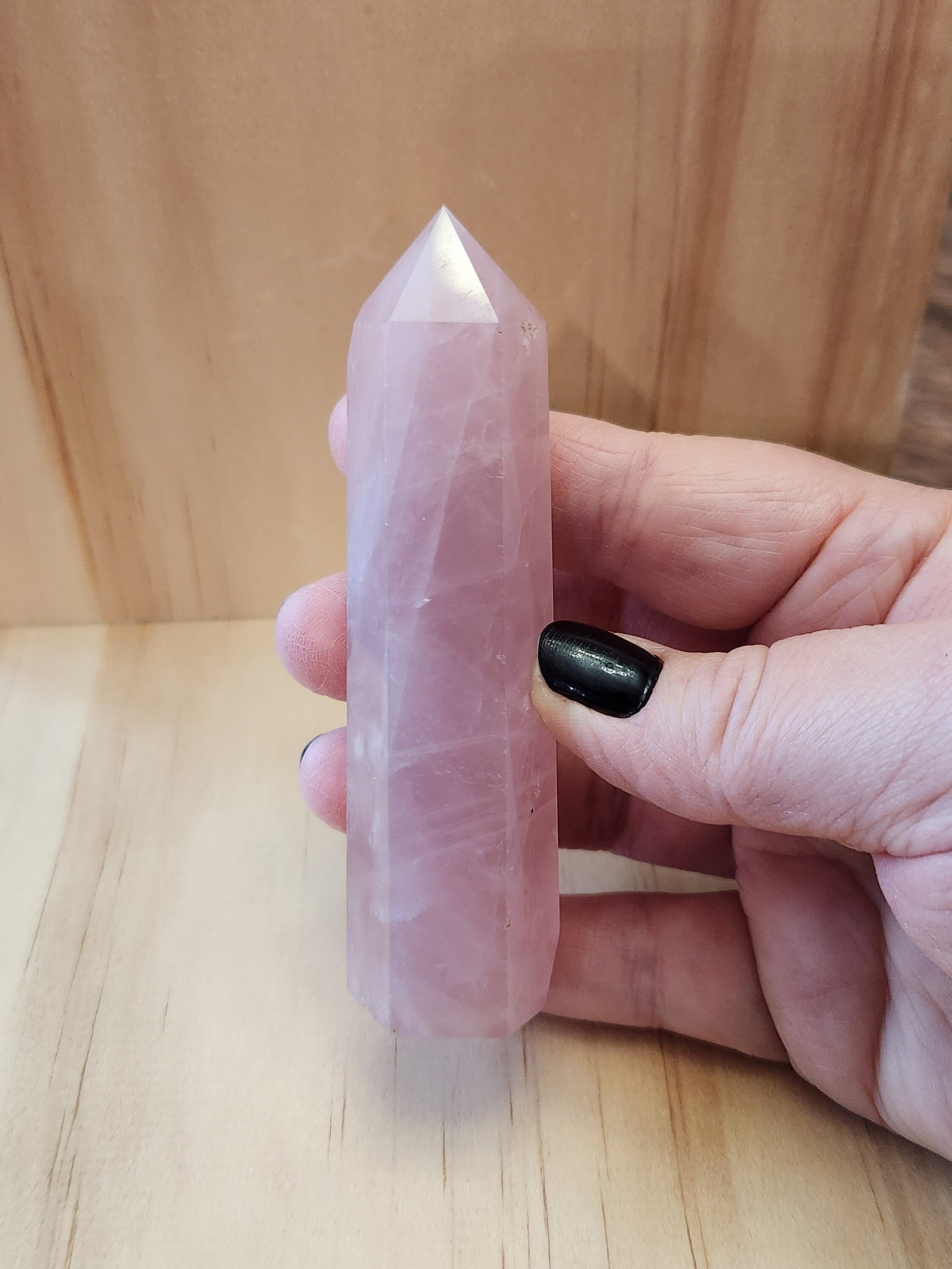 Beautiful AAA Pink Rose Quartz Crystal Tower, Generator