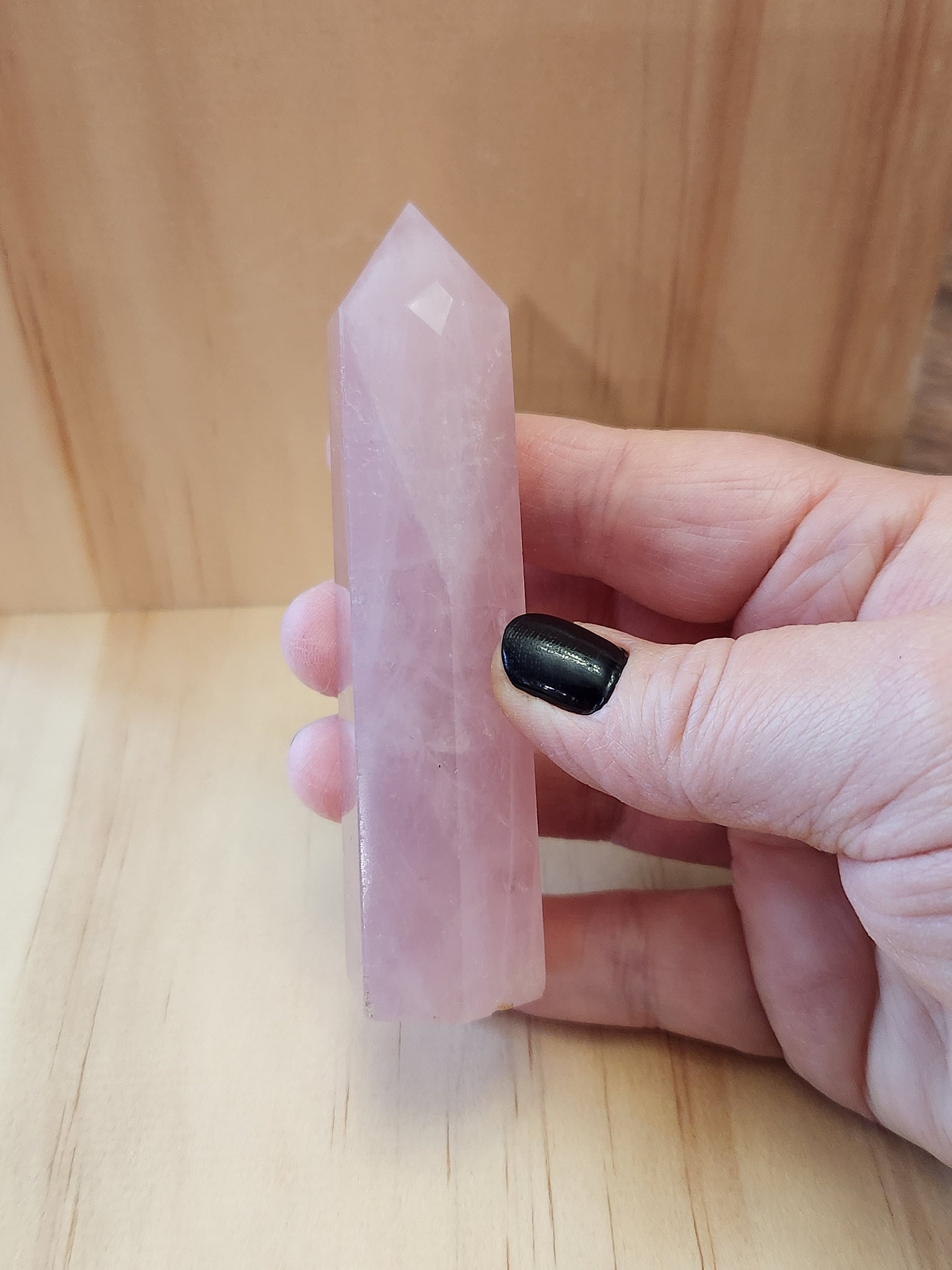 Beautiful AAA Pink Rose Quartz Crystal Tower, Generator