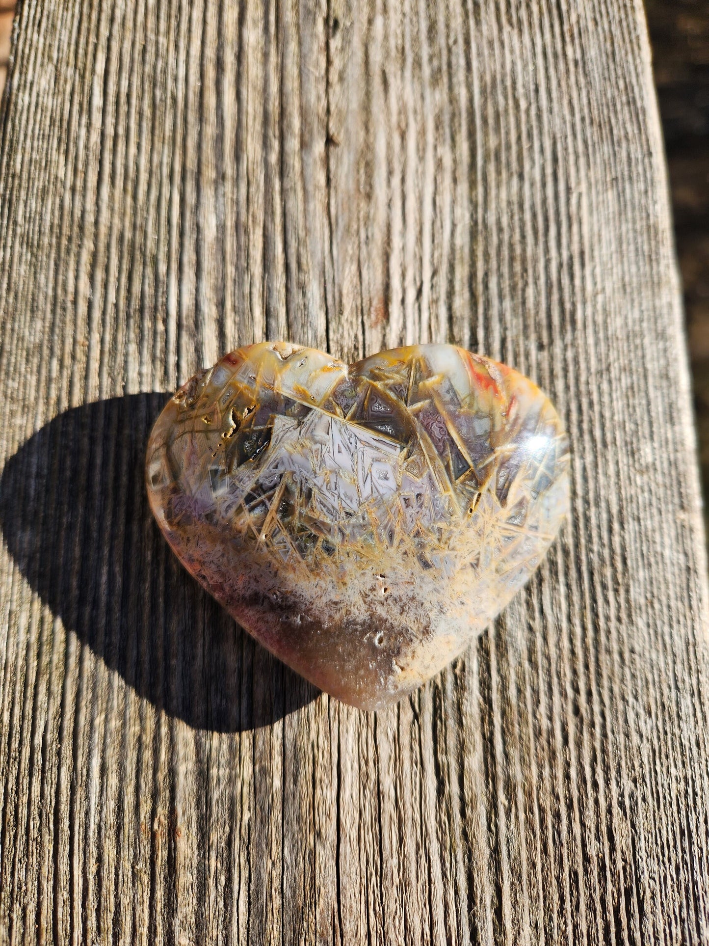 Gorgeous Druzy High Polished Bahia Jasper Crystal Heart