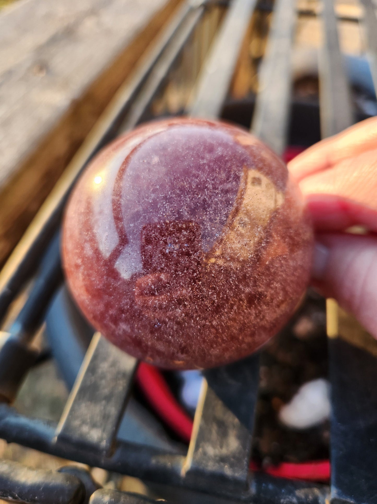 Gorgeous High Polished AAA Juicy Strawberry Quartz Crystal Sphere