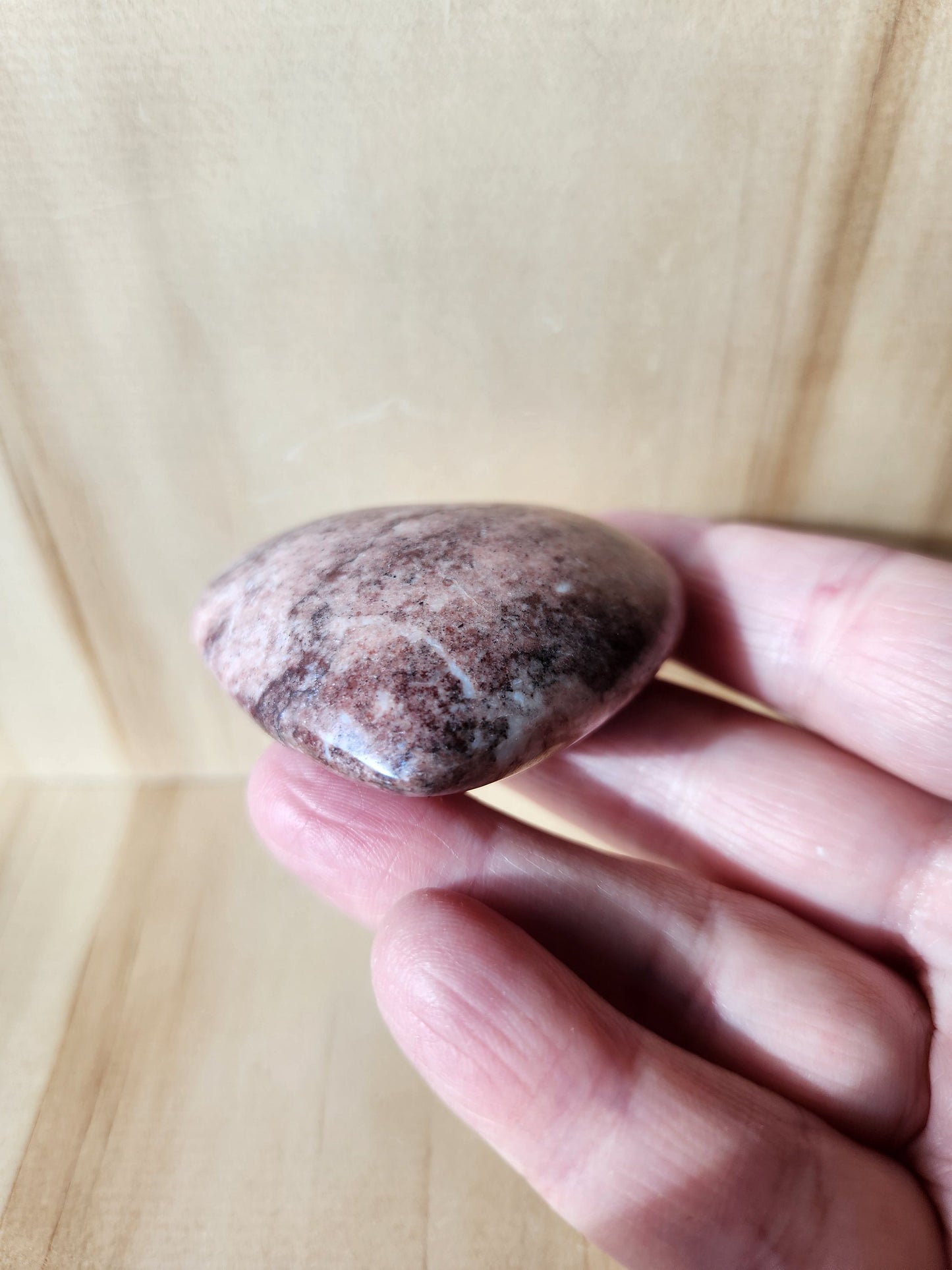 AAA Strawberry Onyx Crystal Heart, Buttery Polish