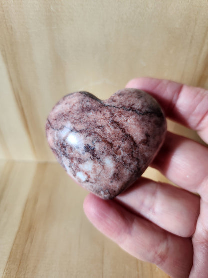 AAA Strawberry Onyx Crystal Heart, Buttery Polish