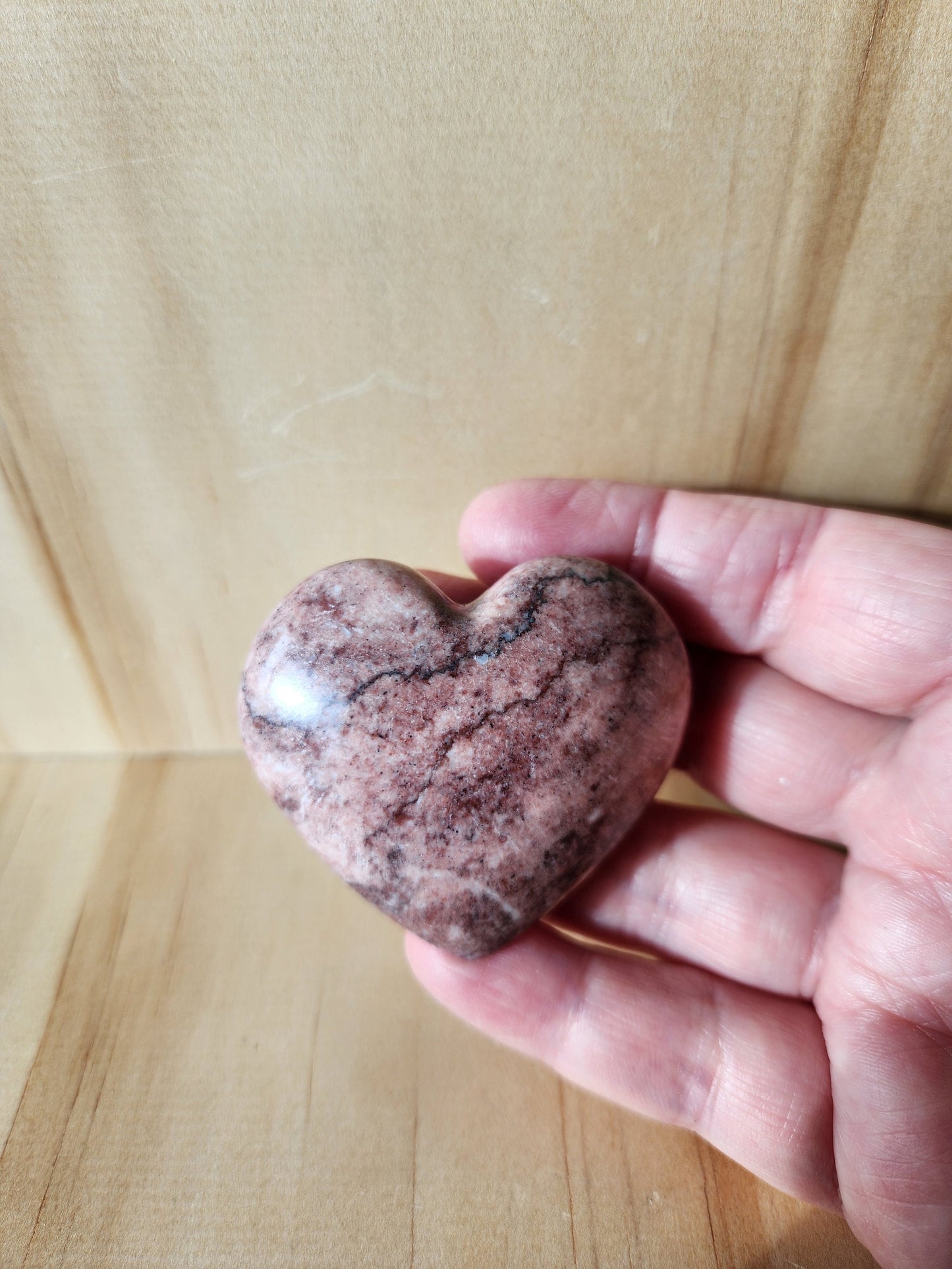 Gorgeous AAA Buttery High Polished Strawberry Onyx Crystal Heart